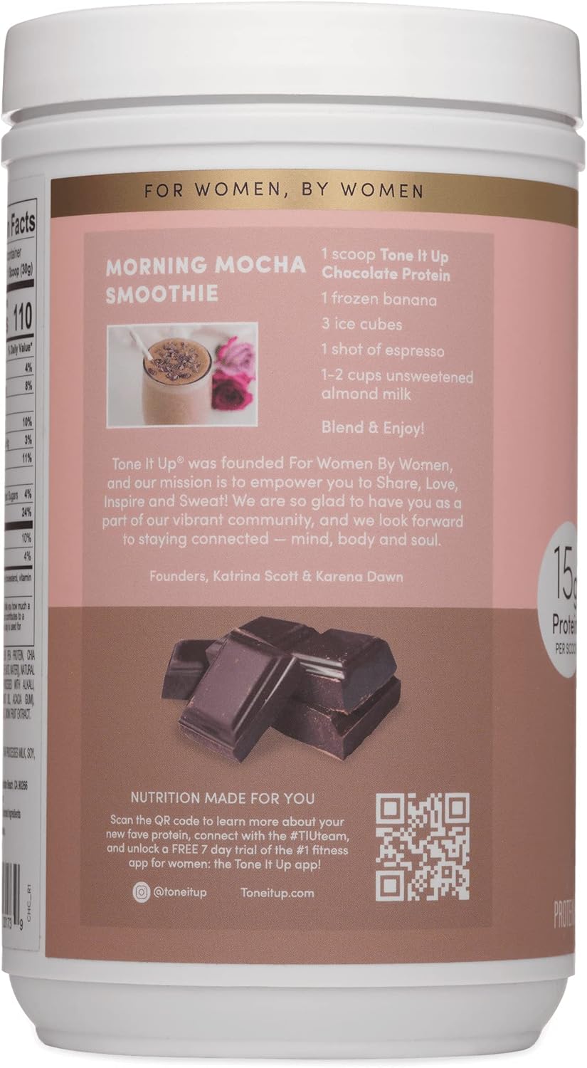 Dairy-Free Chocolate Plant-Based Protein Powder for Women - Non-GMO Pea & Chia Seed Protein, Oat Milk, Gluten-Free, Kosher - 14 Servings, 15g Protein