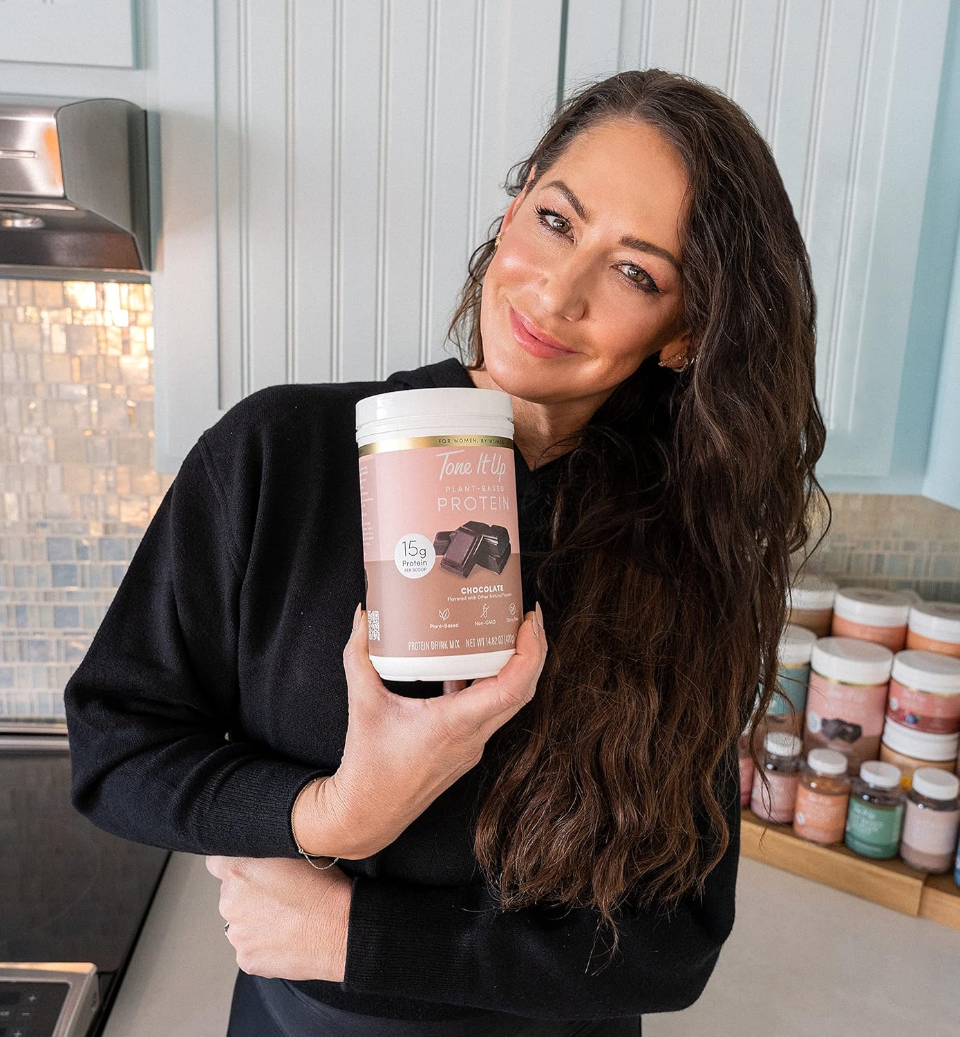 Dairy-Free Chocolate Plant-Based Protein Powder for Women - Non-GMO Pea & Chia Seed Protein, Oat Milk, Gluten-Free, Kosher - 14 Servings, 15g Protein