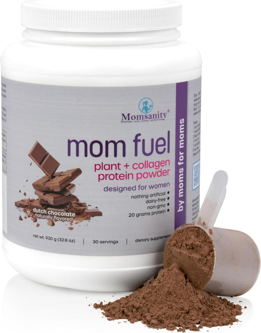 Dairy-Free Meal Replacement Protein Powder for Women - Plant & Collagen Blend | 20g Protein (Dutch Chocolate) by Momsanity