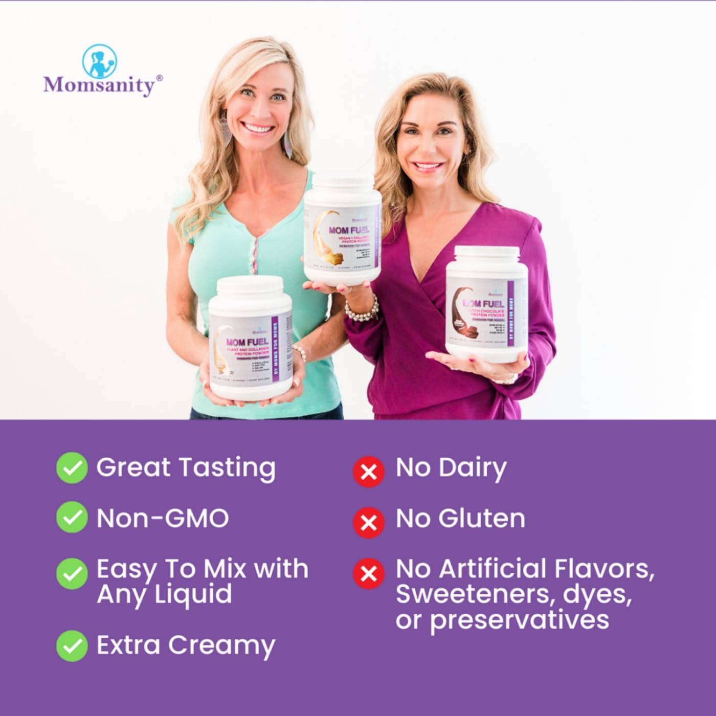 Dairy-Free Meal Replacement Protein Powder for Women - Plant & Collagen Blend | 20g Protein (Dutch Chocolate) by Momsanity