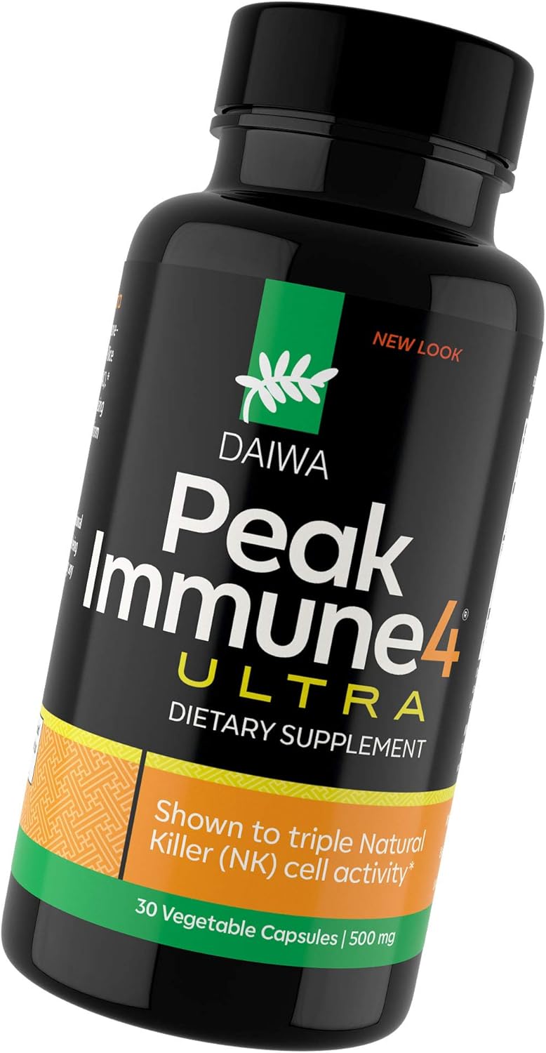 Daiwa PeakImmune4 Supplement - Natural Immune Support with RBAC Rice Bran & Shiitake Mushroom Extract
