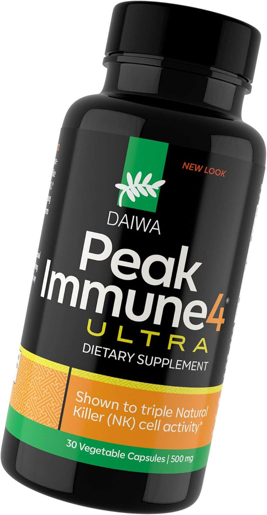 Daiwa PeakImmune4 Supplement - Natural Immune Support with RBAC Rice Bran & Shiitake Mushroom Extract
