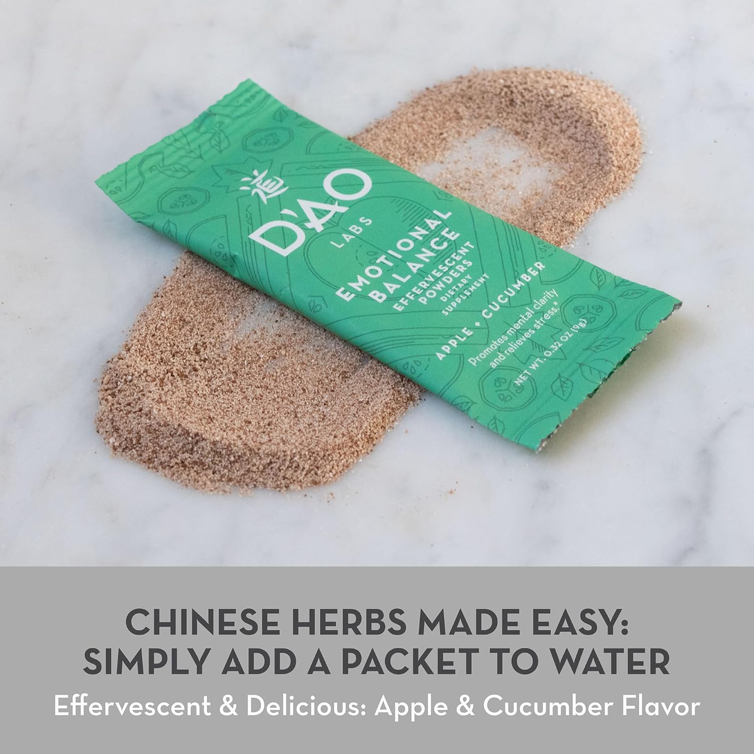 D'AO LABS Emotional Balance Effervescent Powder for Calm & Stress Relief - Traditional Chinese Herbal Xiao Yao San - 20 Servings