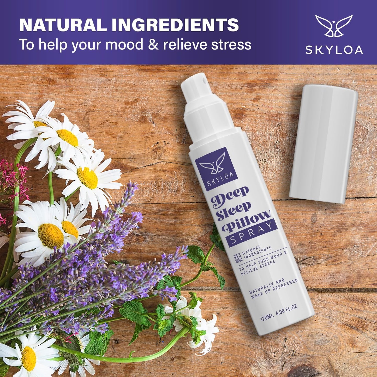 DAONEG Skyloa Deep Sleep Pillow Spray with Lavender 120ml - Natural Relaxation Aid for Restful Sleep