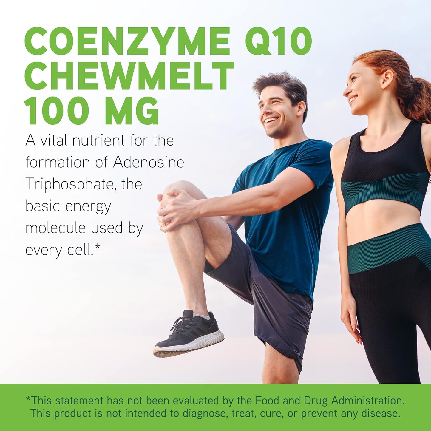 DAVINCI Labs CoQ10 Chewmelt 100mg with Vitamin E - Supports Liver, Brain, Heart Health - 60 Chewable Tablets