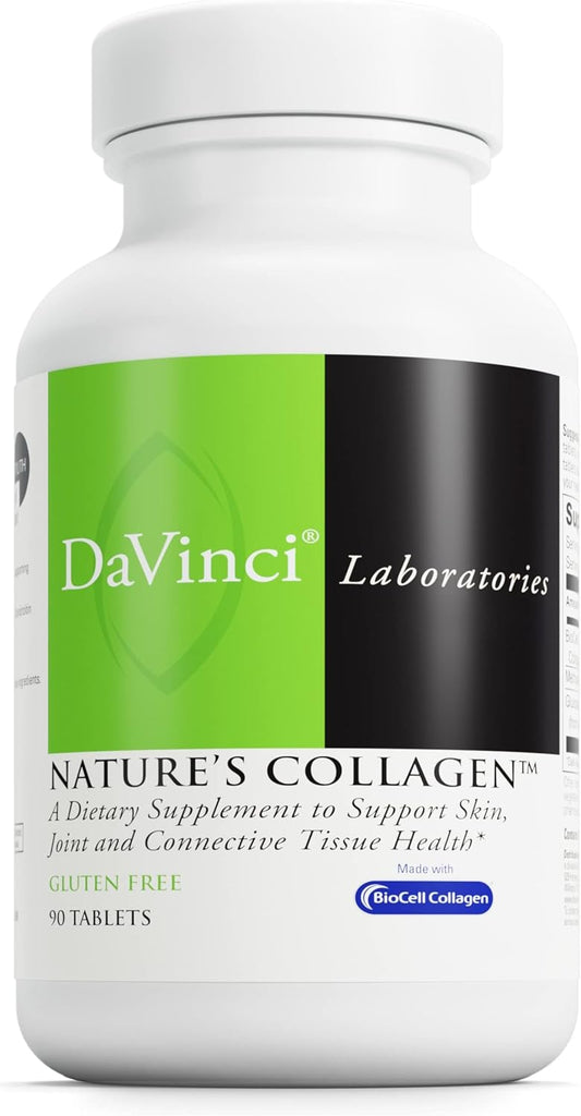 DAVINCI Labs Natures Collagen Supplement with MSM & Glucosamine - Supports Joint Health, Skin & Connective Tissues - Gluten-Free - 90 Tablets