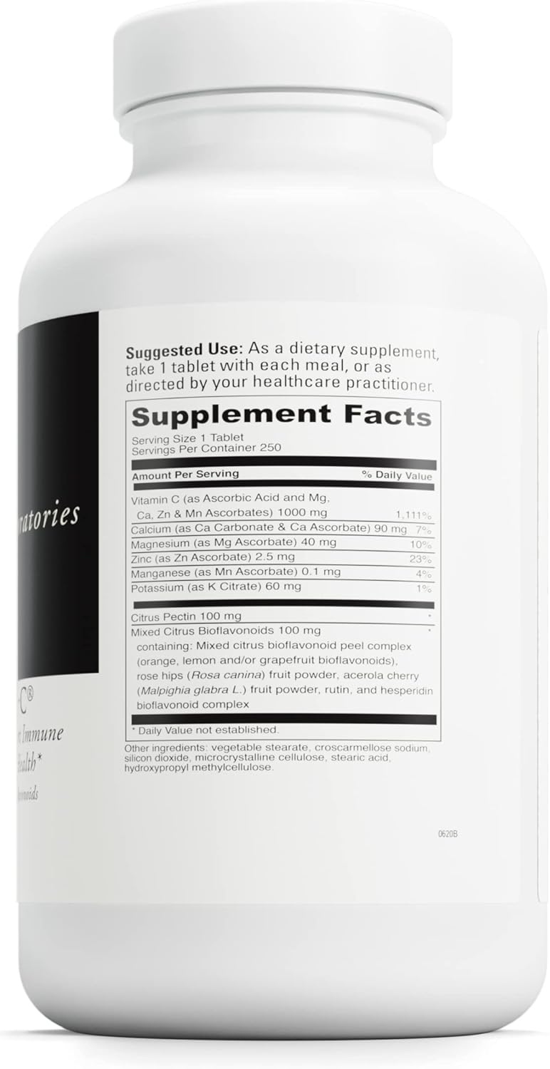 DAVINCI Labs Poten-C Tablets: Immune System & Collagen Support with Vitamin C & Minerals - Vegetarian & Gluten-Free