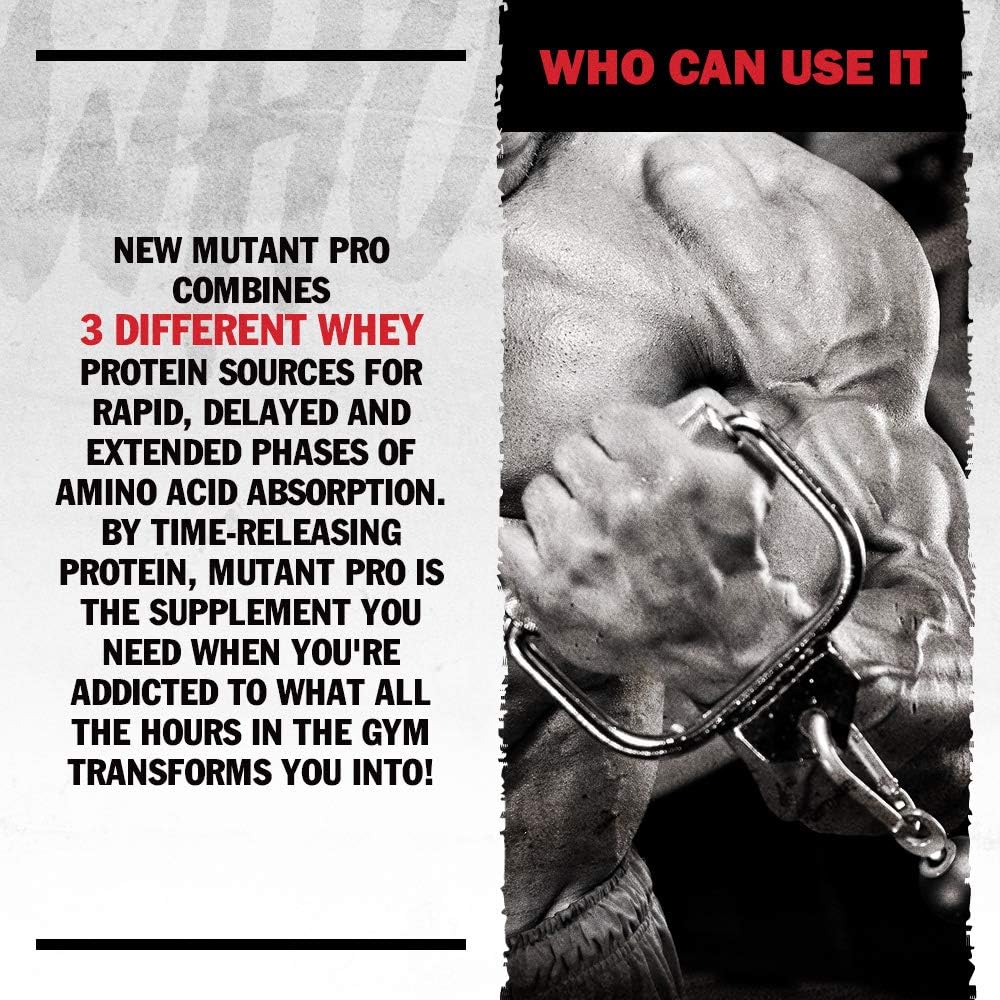 Decadent Gourmet Flavors Mutant Pro Triple Whey Protein Powder Supplement 5 lbs Rich Chocolate Time-Released Enhanced Amino Acid Absorption