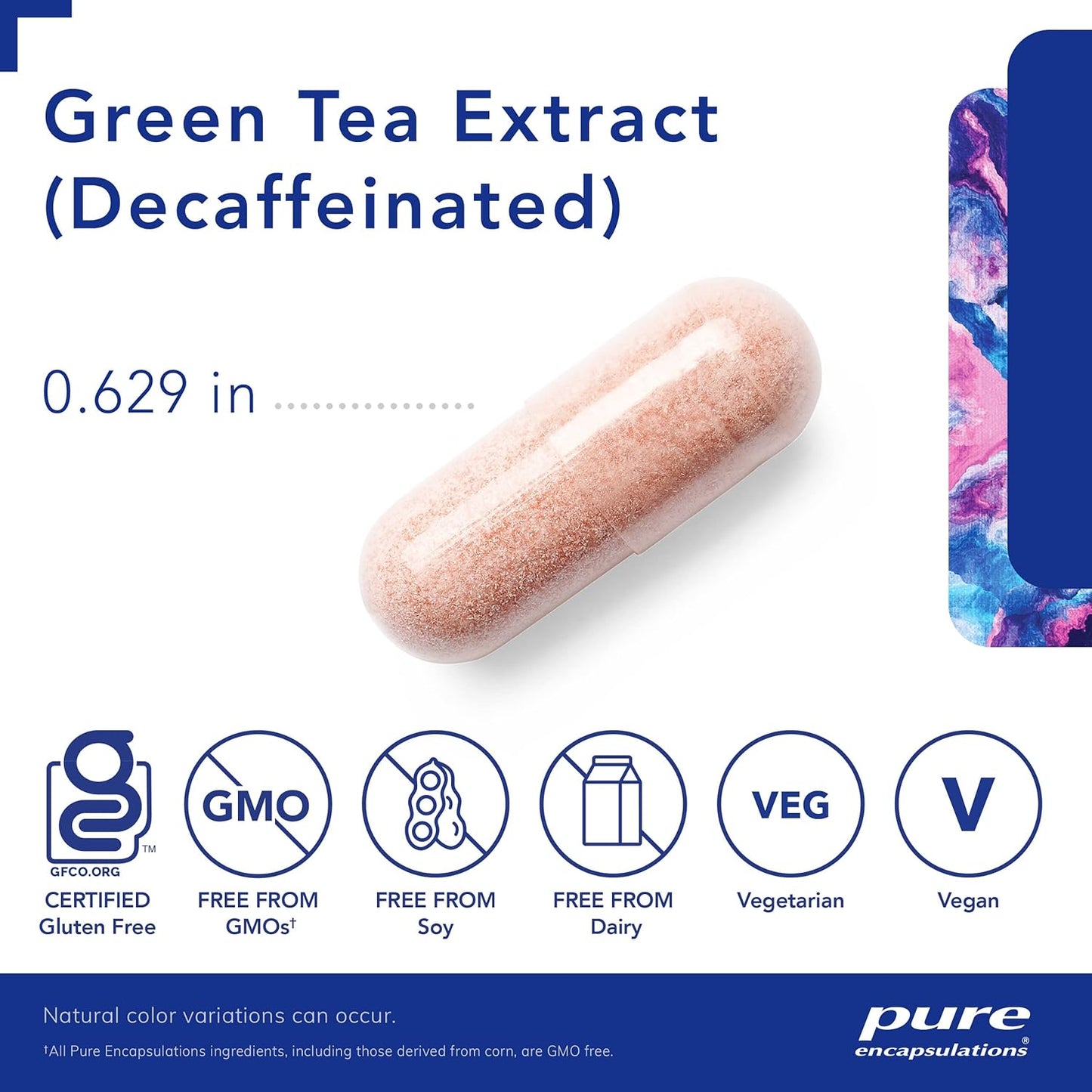 Decaffeinated Green Tea Extract Capsules | Hypoallergenic Antioxidant Support for Whole Body Health* | 120 Count