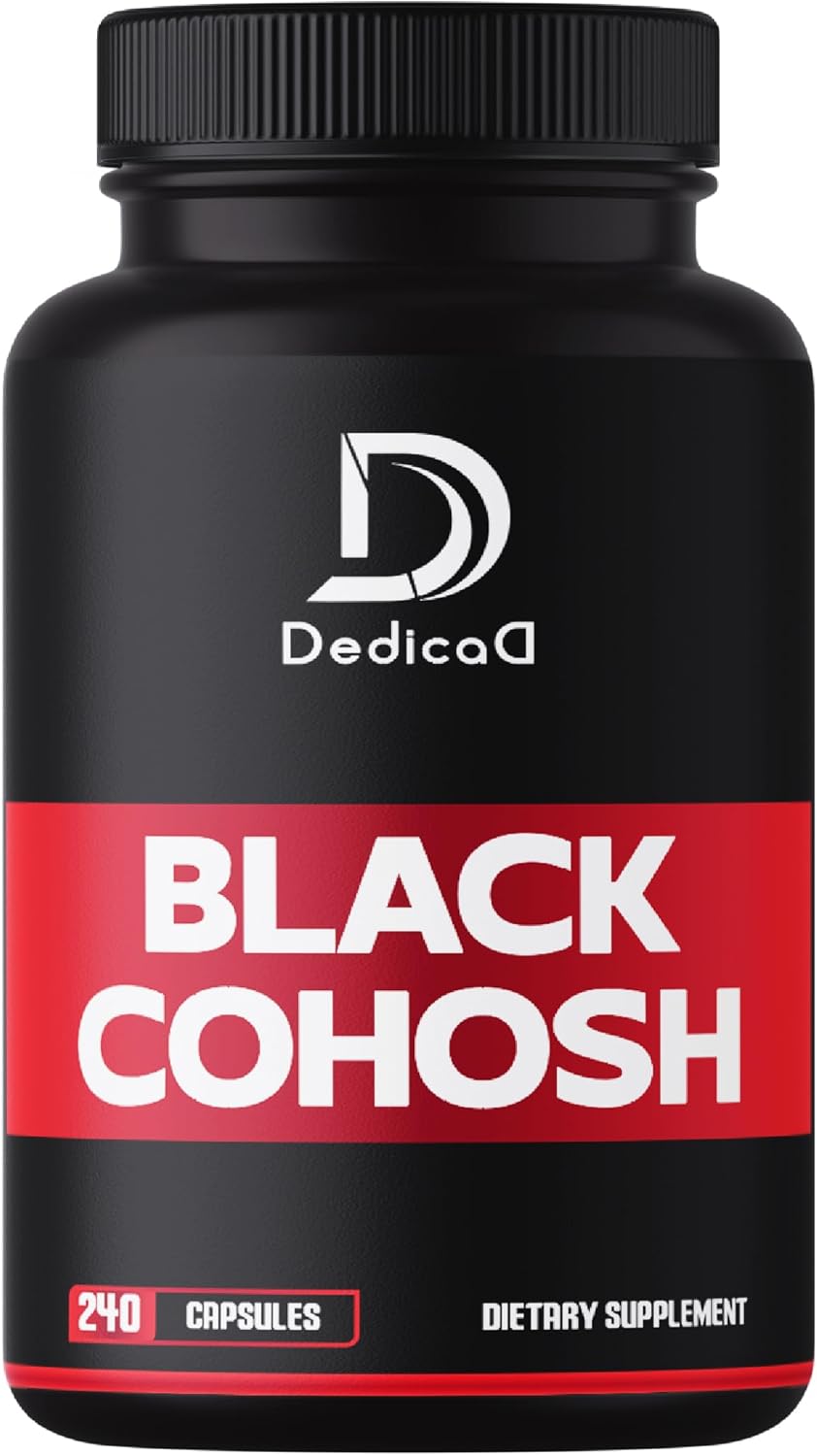 Dedicated 1000mg Black Cohosh Capsules - 4-Month Supply for Menopause Hot Flashes, Women's Health & Immune Support