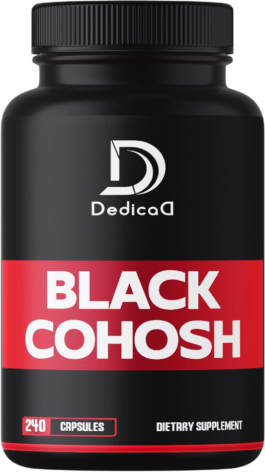 Dedicated 1000mg Black Cohosh Capsules - 4-Month Supply for Menopause Hot Flashes, Women's Health & Immune Support