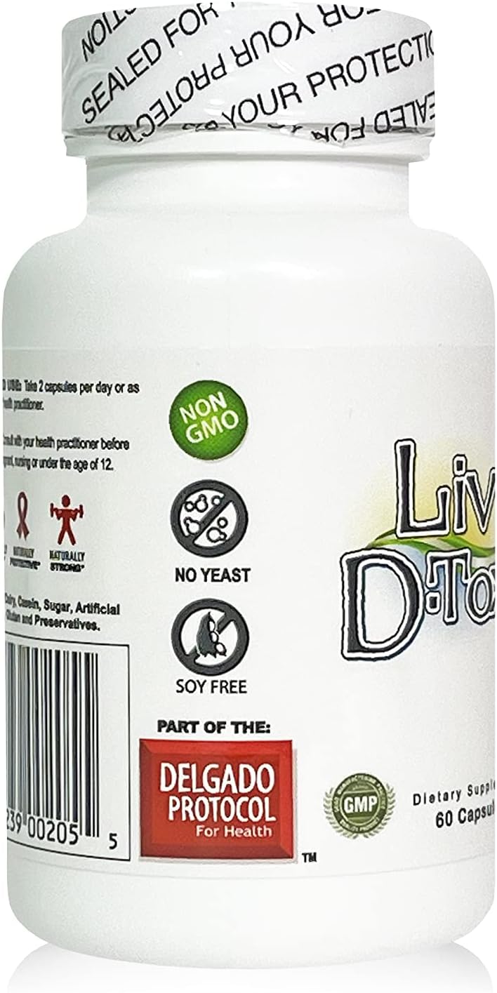 Delgado Protocol Health Liv D-Tox Capsules - Liver Detox Support with Turmeric, Milk Thistle, and Asparagus