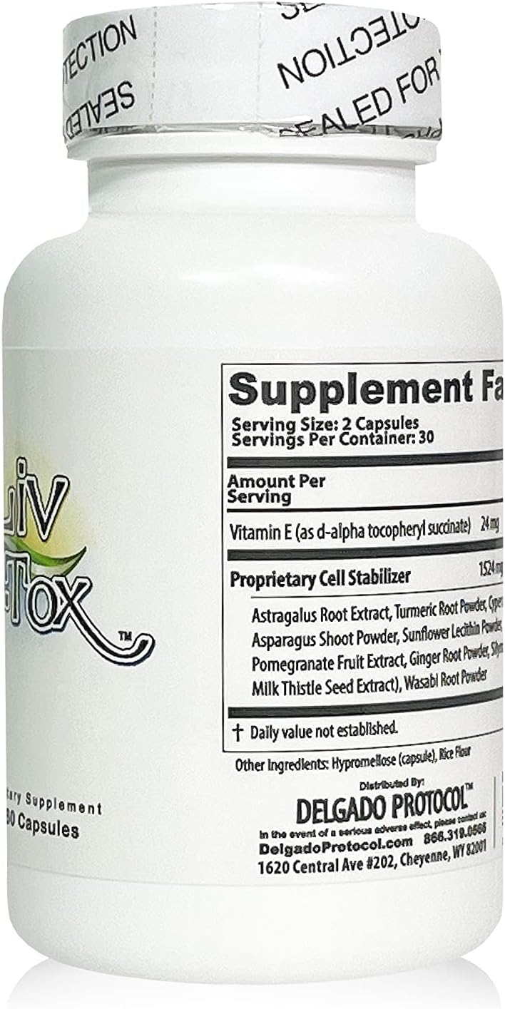 Delgado Protocol Health Liv D-Tox Capsules - Liver Detox Support with Turmeric, Milk Thistle, and Asparagus