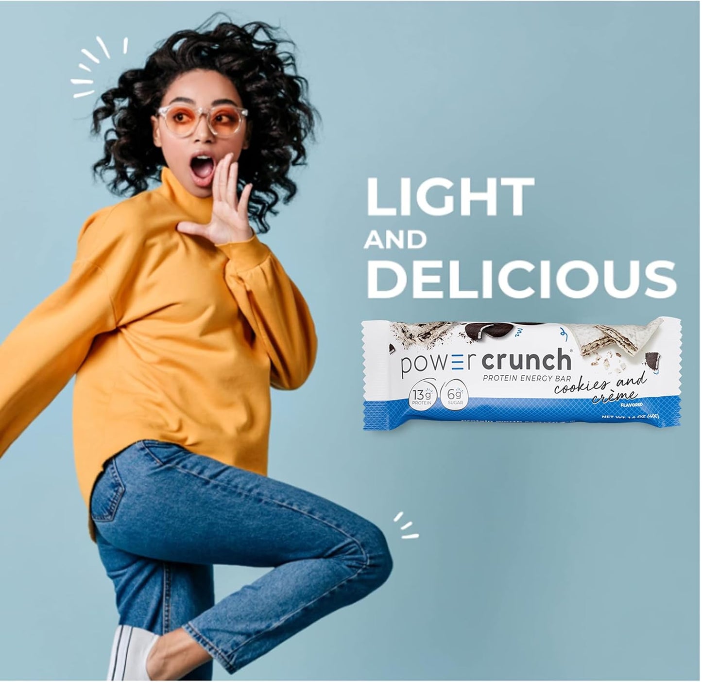Delicious Cookies and Crème Power Crunch Protein Bars - High Protein Snacks (12 Count, 1.4 oz)