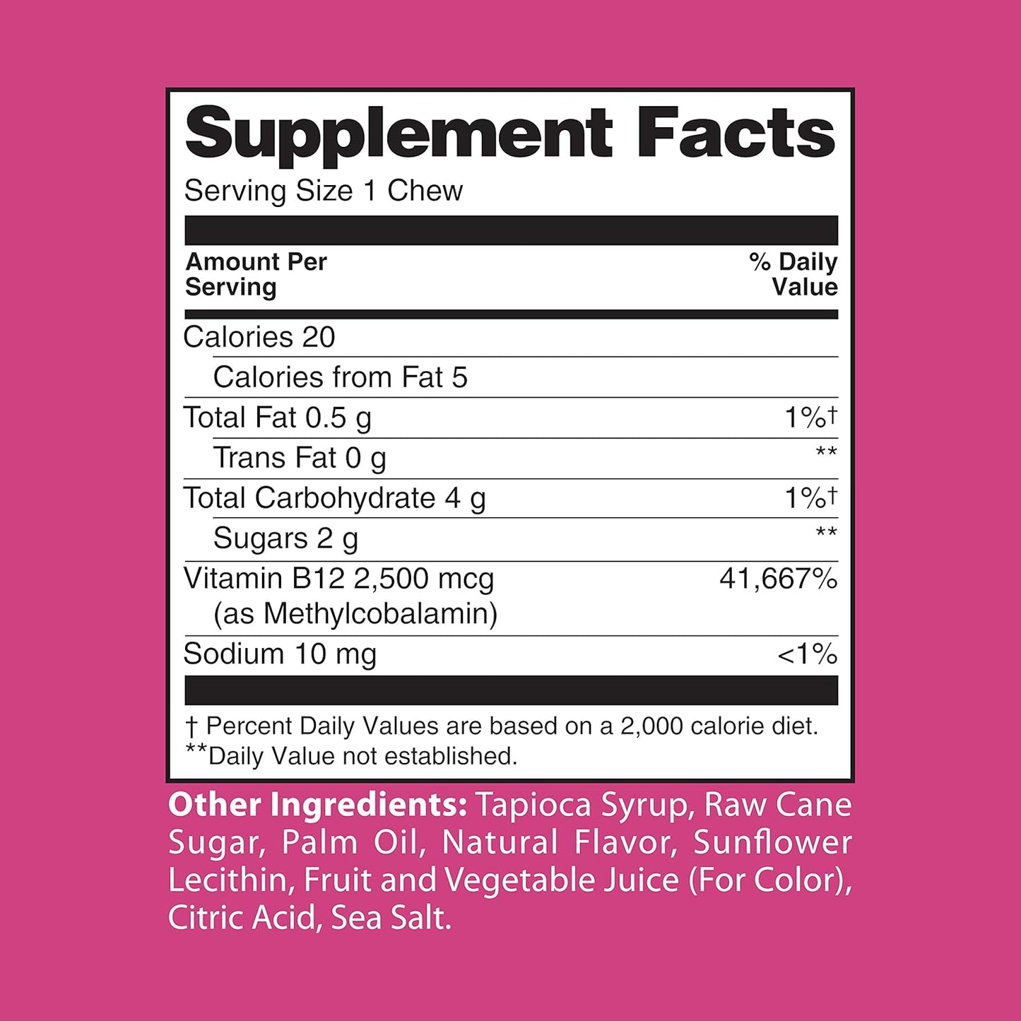 Delicious Wild Berry Biotin Soft Chews for Strong Nails, Lustrous Hair, and Glowing Skin - 30 Count