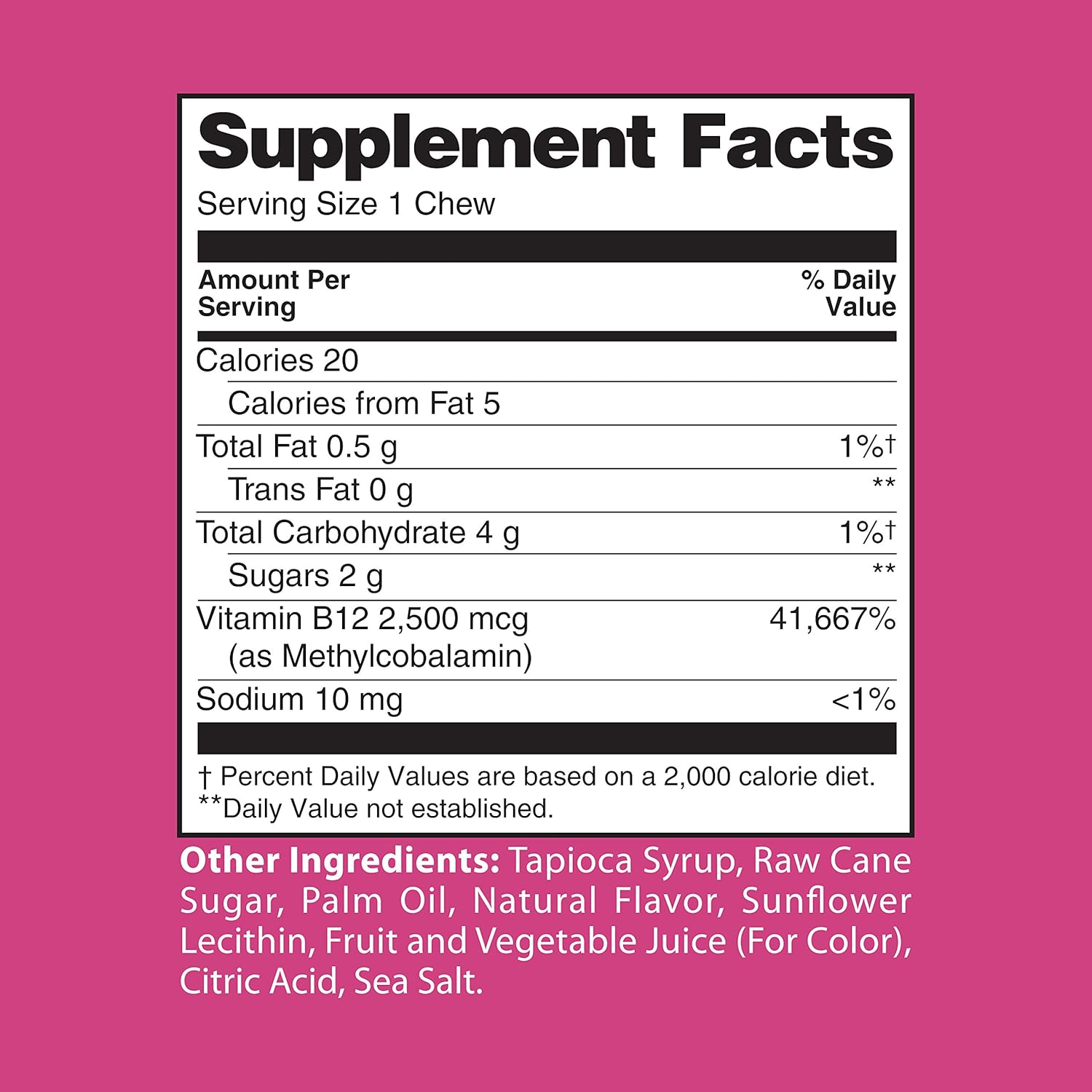 Delicious Wild Berry Biotin Soft Chews for Strong Nails, Lustrous Hair, and Glowing Skin - 30 Count