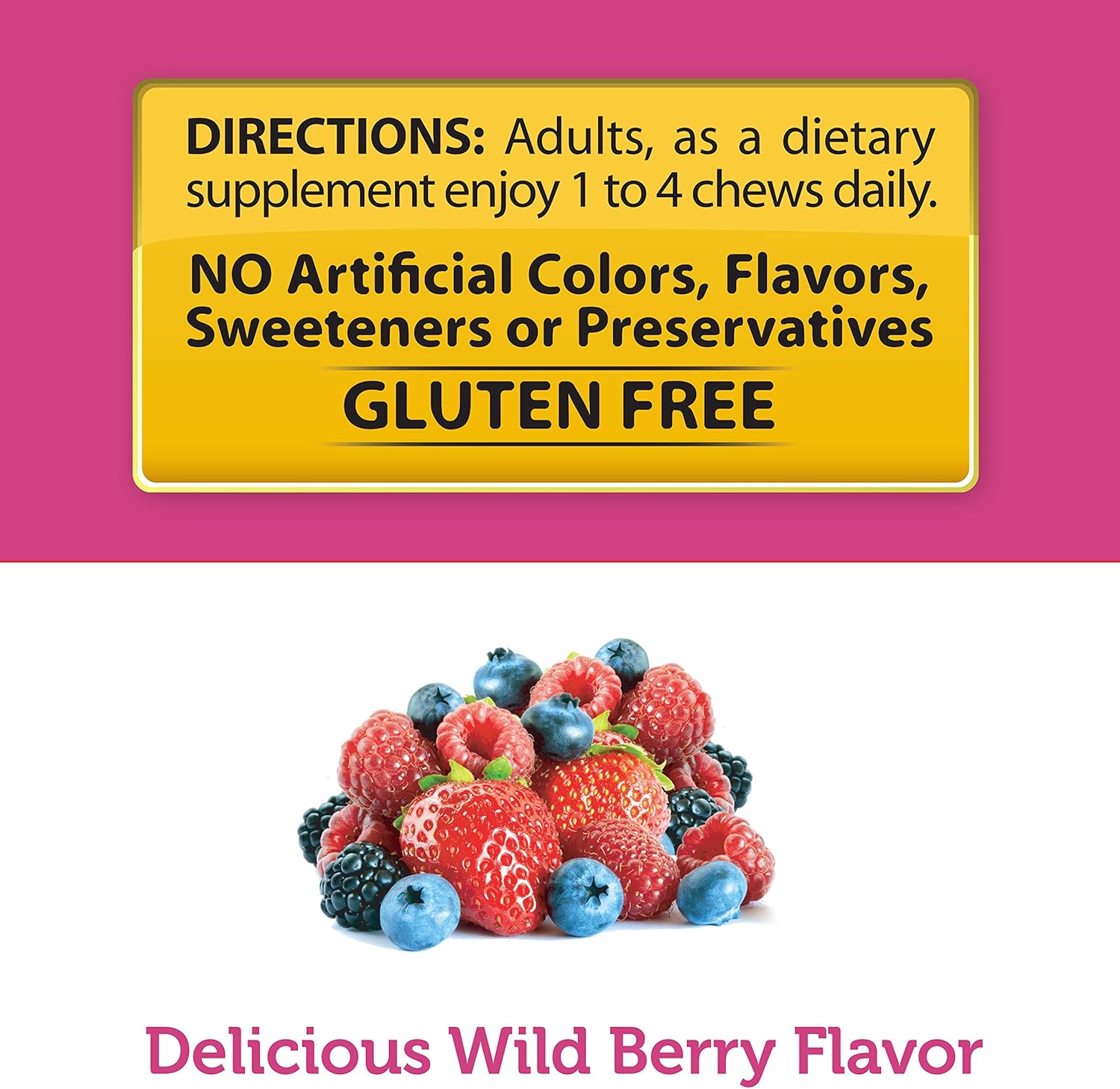 Delicious Wild Berry Biotin Soft Chews for Strong Nails, Lustrous Hair, and Glowing Skin - 30 Count