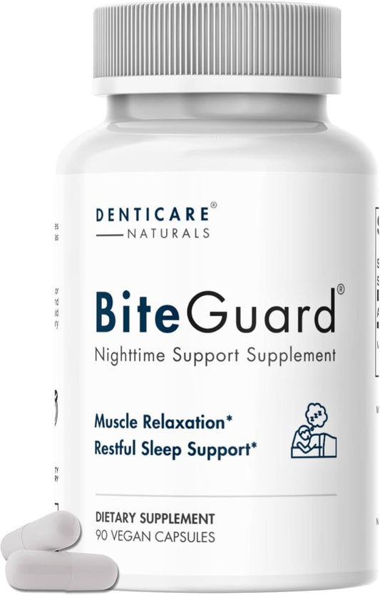 DentiCare Naturals TMJ & Bruxism Relief Supplement with Pure Magnesium - Teeth Grinding Relief, Calms Jaw, Mouth Guard Alternative - 90 Capsules