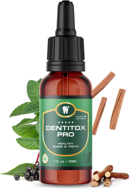 Dentitox Drops - Natural Oral Health Supplements for Adults | Original Formula for Teeth and Gums | Bad Breath Treatment | Made in USA | 30ml, 1 Month Supply