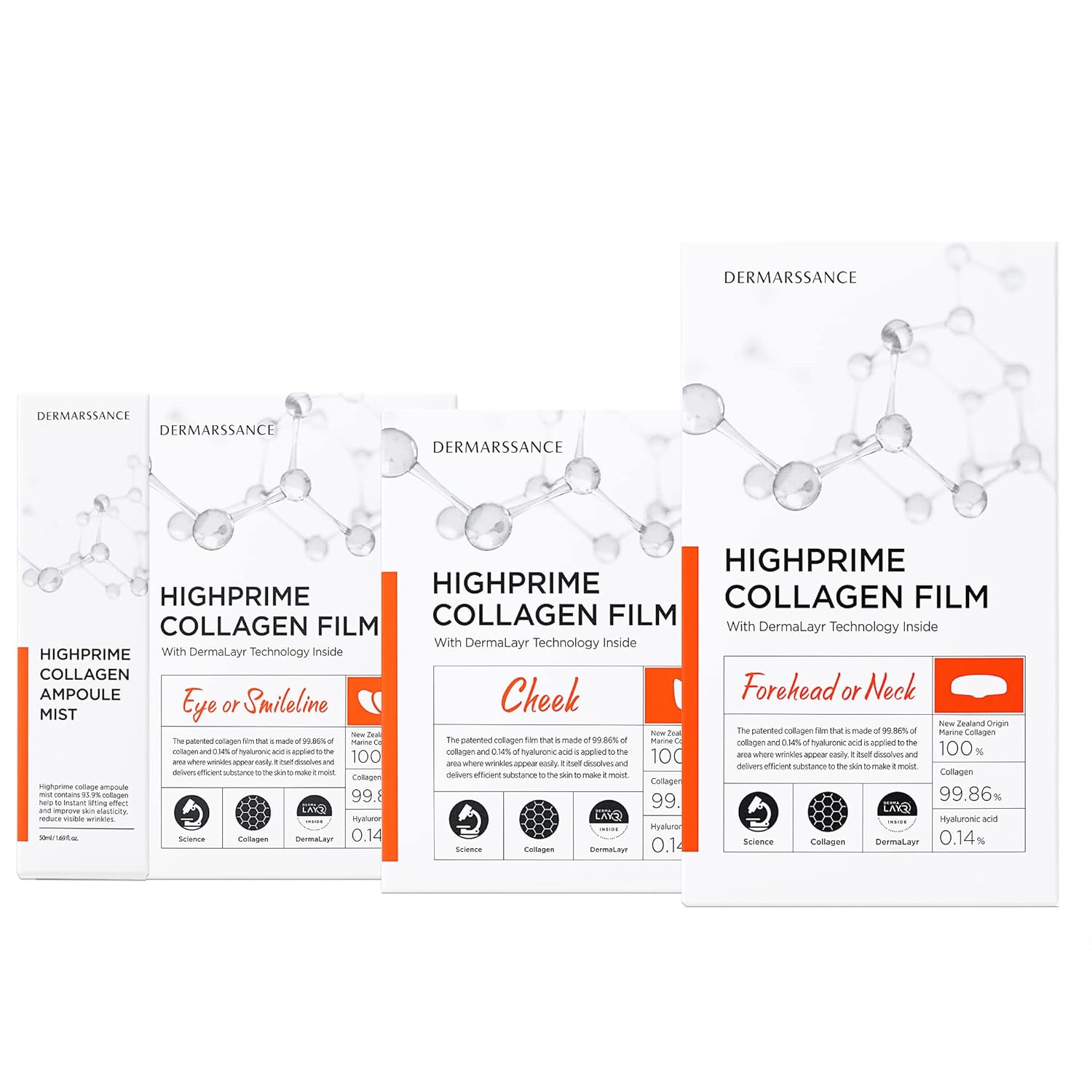 DERMARSSANCE Highprime Collagen Film & Mist Kit - Complete Set for 5 Sessions