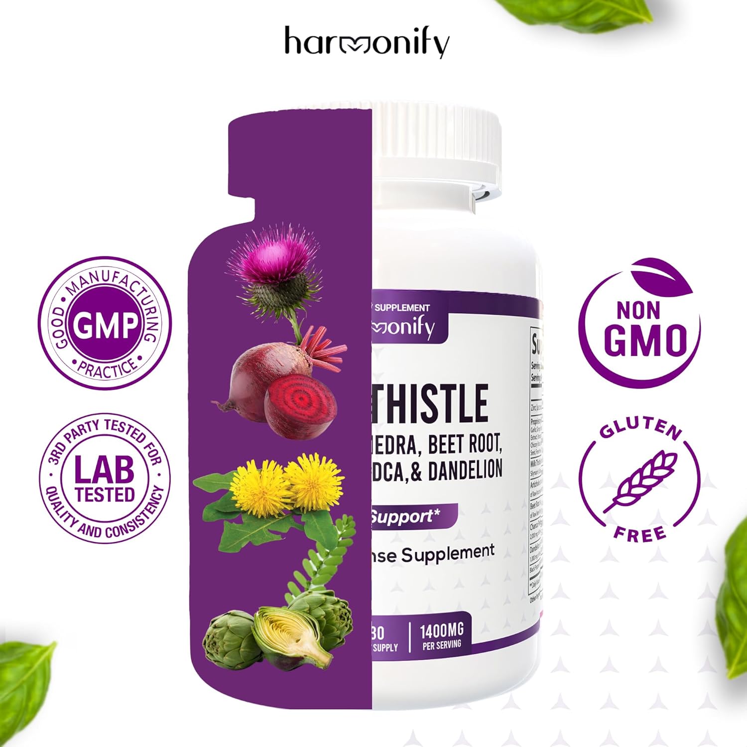 Detox & Cleanse Supplement with Milk Thistle, Berberine, Turmeric, Chanca Piedra - 60 Capsules