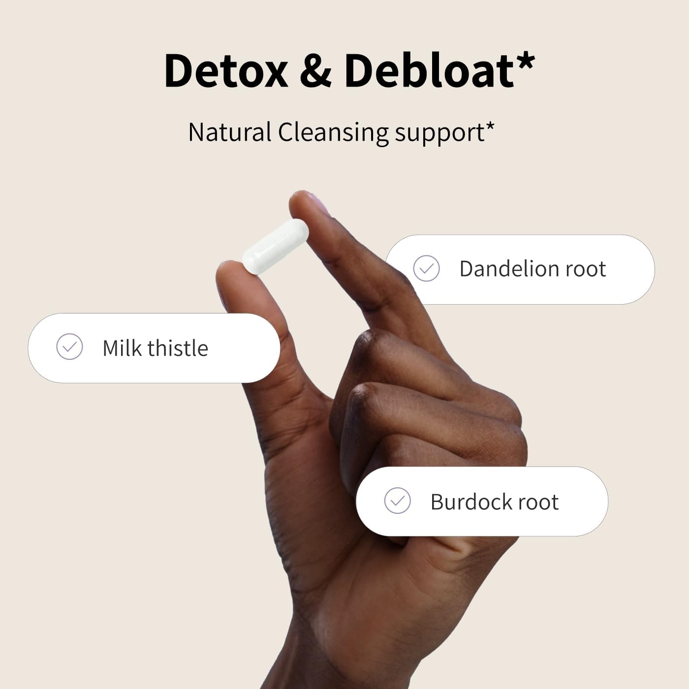 Detox & Debloat Vegan Supplement for Women - Milk Thistle & Dandelion Root - Bloating Relief & Digestion Support - 120 Capsules