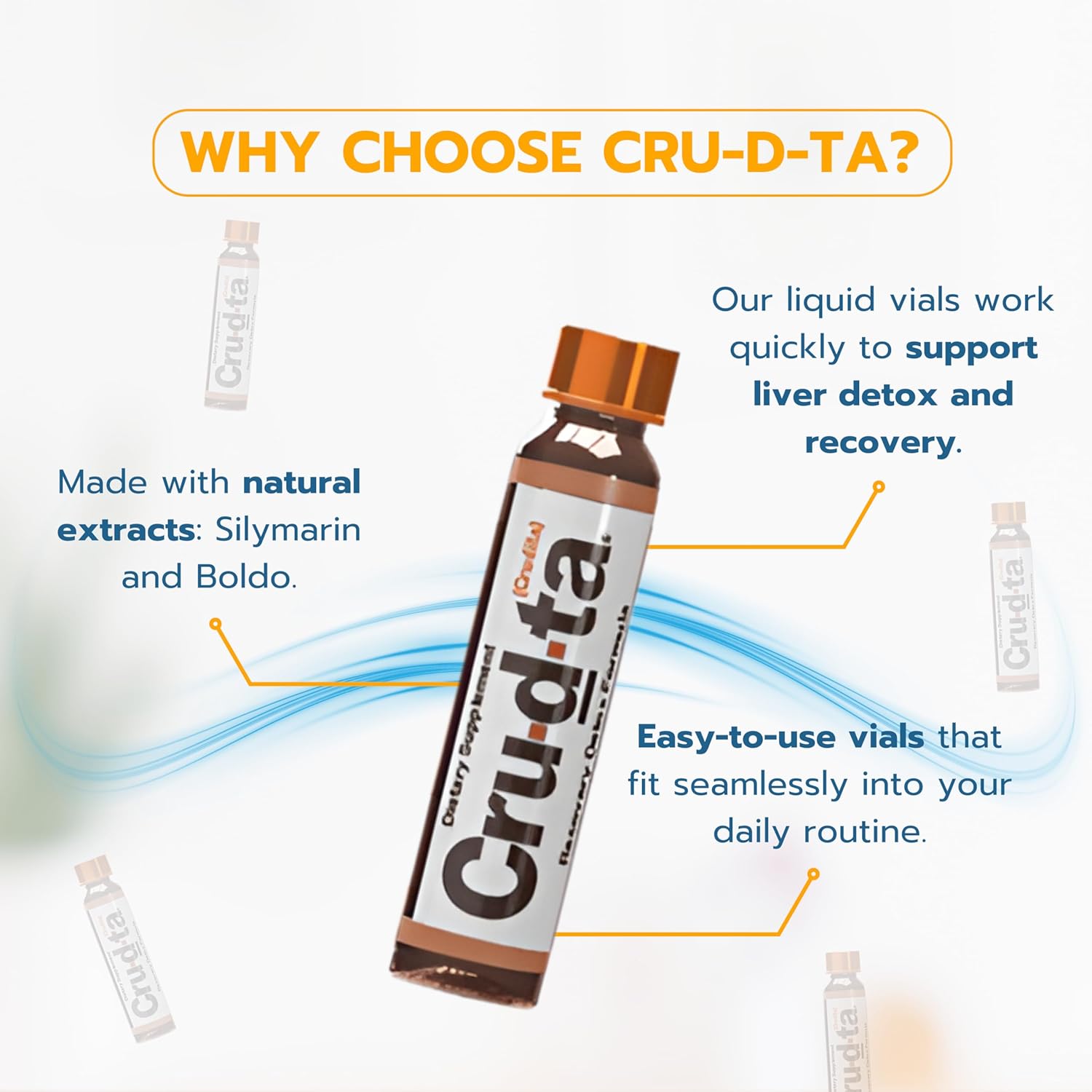 Detox Formula with L-Glutamine, Silymarin, Boldo Extract, Antioxidants, Immune Support - 5 Vials