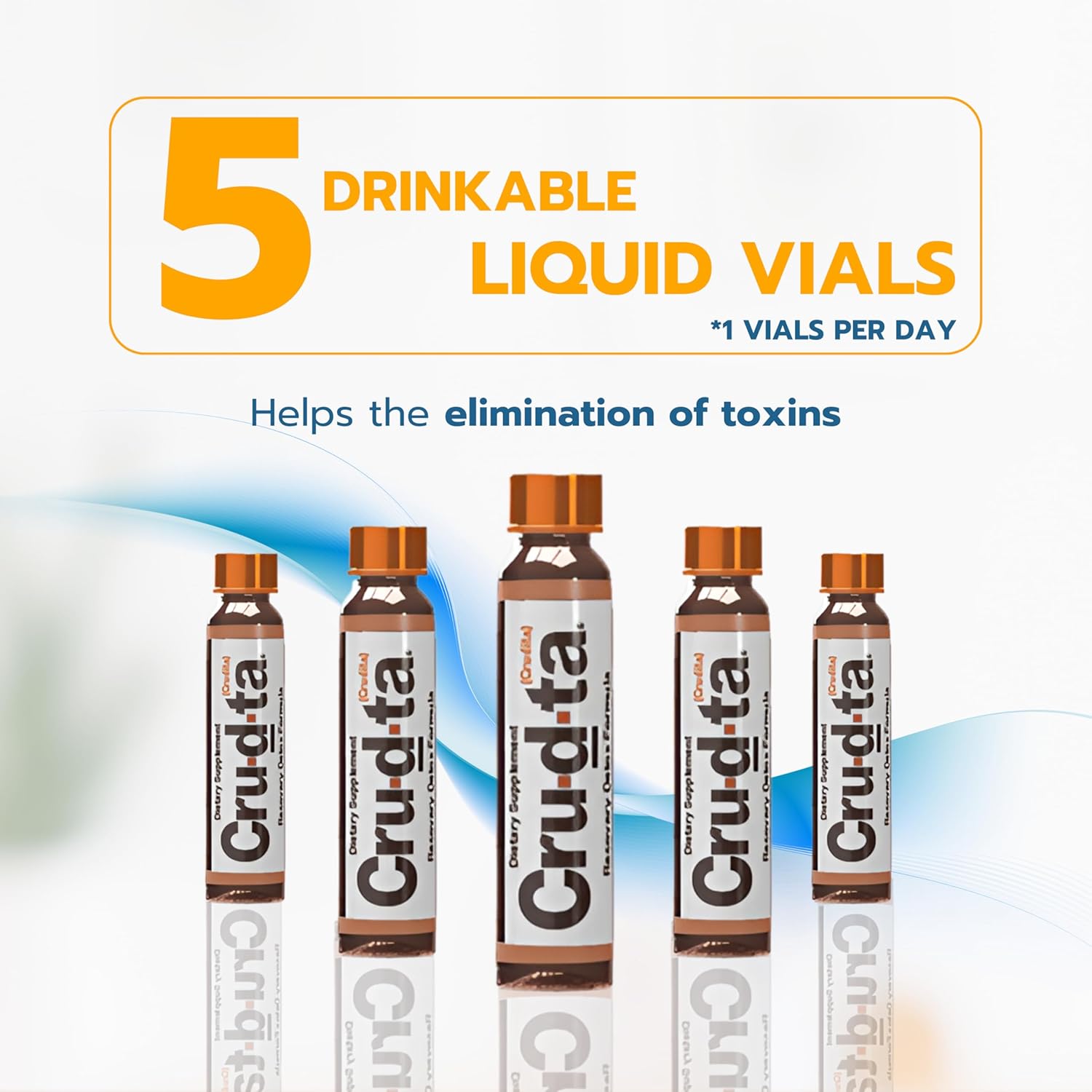 Detox Formula with L-Glutamine, Silymarin, Boldo Extract, Antioxidants, Immune Support - 5 Vials