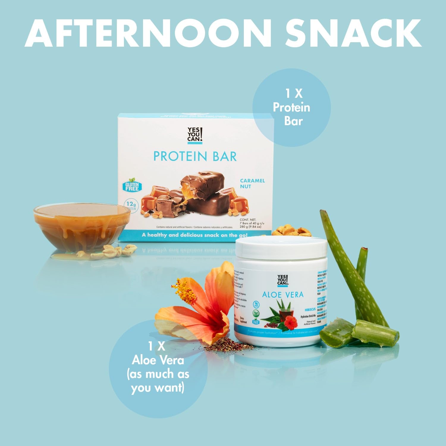 Detox Plus Kit: Meal Replacement Duce de Leche & Aloe Vera Hibiscus - Complete Powder for High Energy Shake Boost & Health Transformation