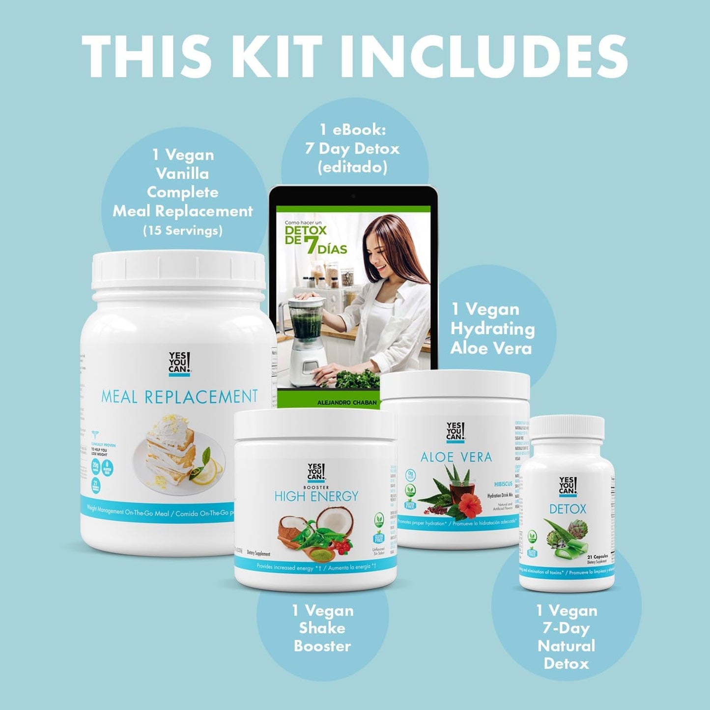 Detox Plus Kit: Vanilla Meal Replacement & Aloe Vera Mango Shake - High Energy Booster & Detox Supplement for Health Transformation