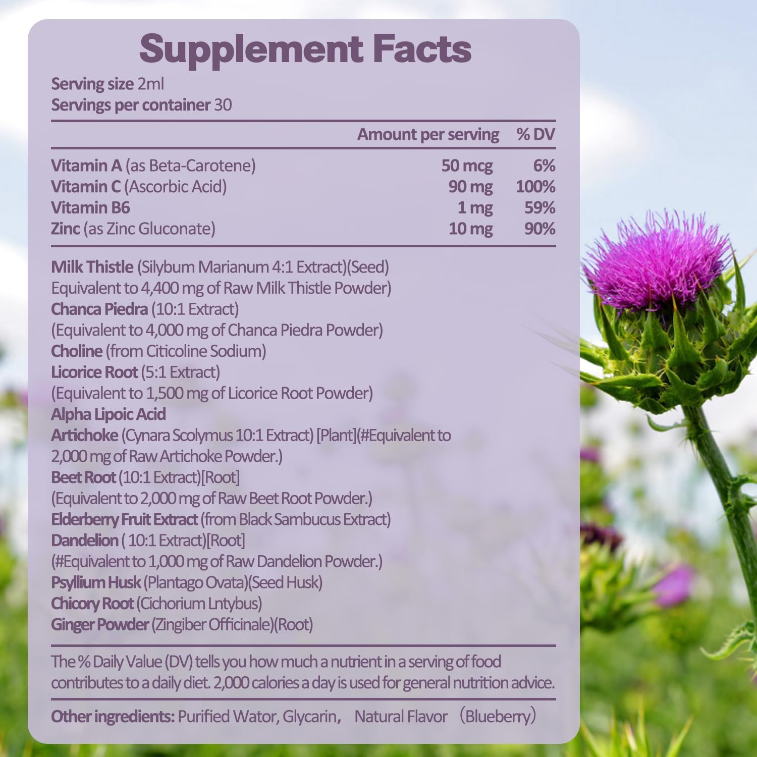 Detox & Repair Liver Cleanse Liquid - 1100mg Milk Thistle & Dandelion Root, 16+ Herbs for Active Liver Support - Vegan & Non-GMO