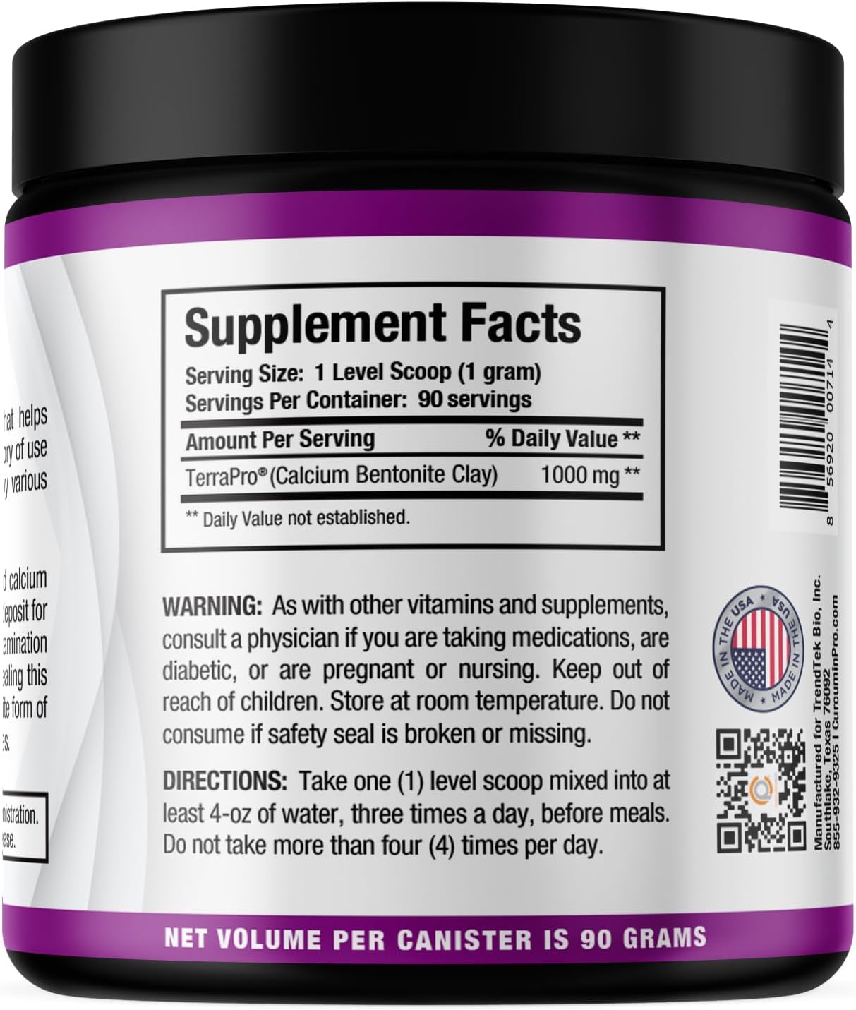 Detox Supplement with CurcuminPro TerraPro Bentonite Clay | 90g | Natural Gut and Body Health Support