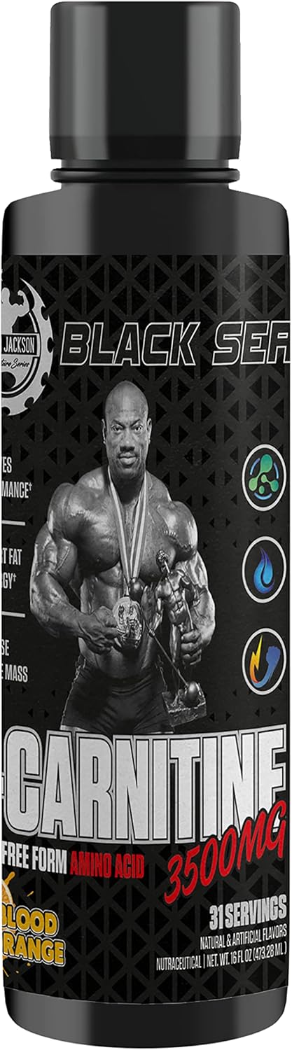 Dexter Jackson Black Series L-Carnitine 3500mg Liquid Supplement - Blood Orange Flavor - 31 Servings