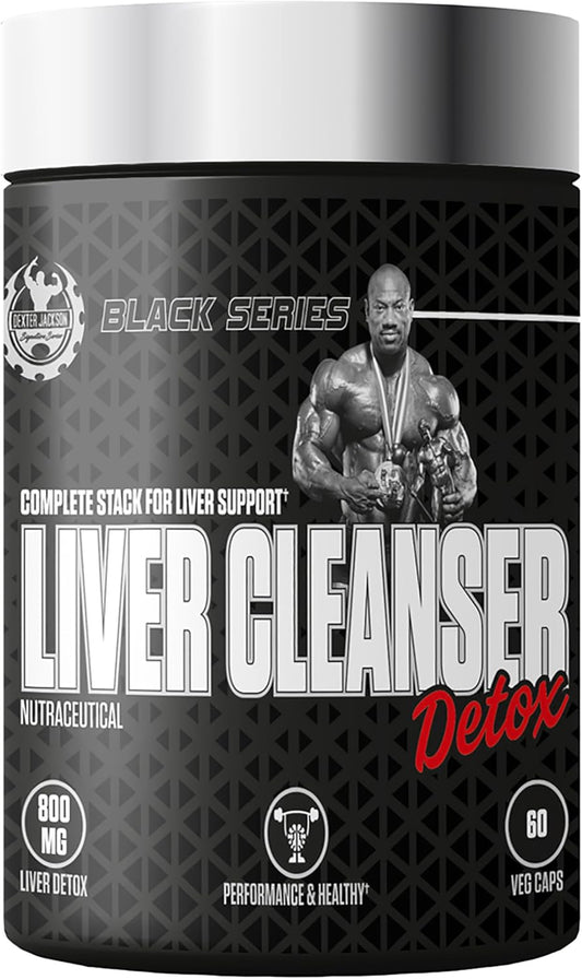 Dexter Jackson Black Series Liver Cleanser Detox Supplement with Milk Thistle Seed Powder | Bodybuilders & Fitness | 60 Veg Capsules