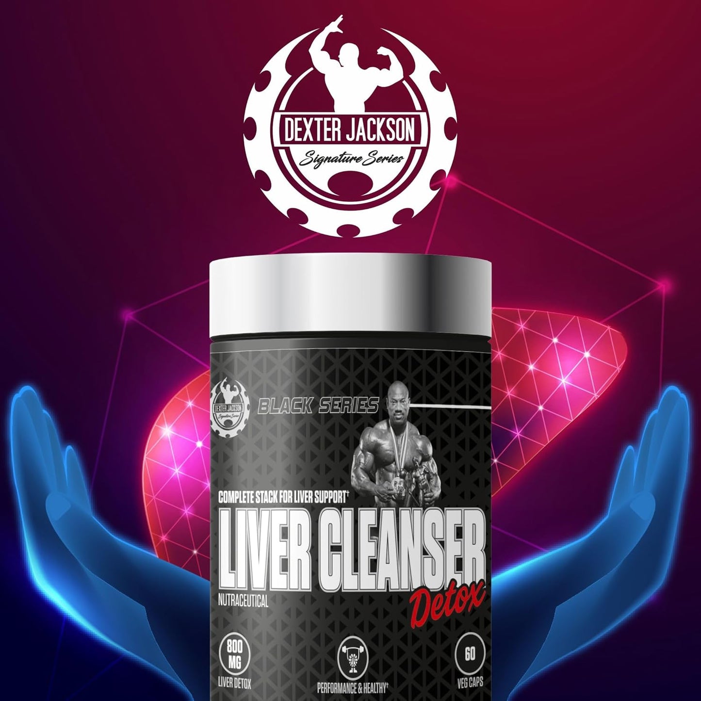 Dexter Jackson Black Series Liver Cleanser Detox Supplement with Milk Thistle Seed Powder | Bodybuilders & Fitness | 60 Veg Capsules