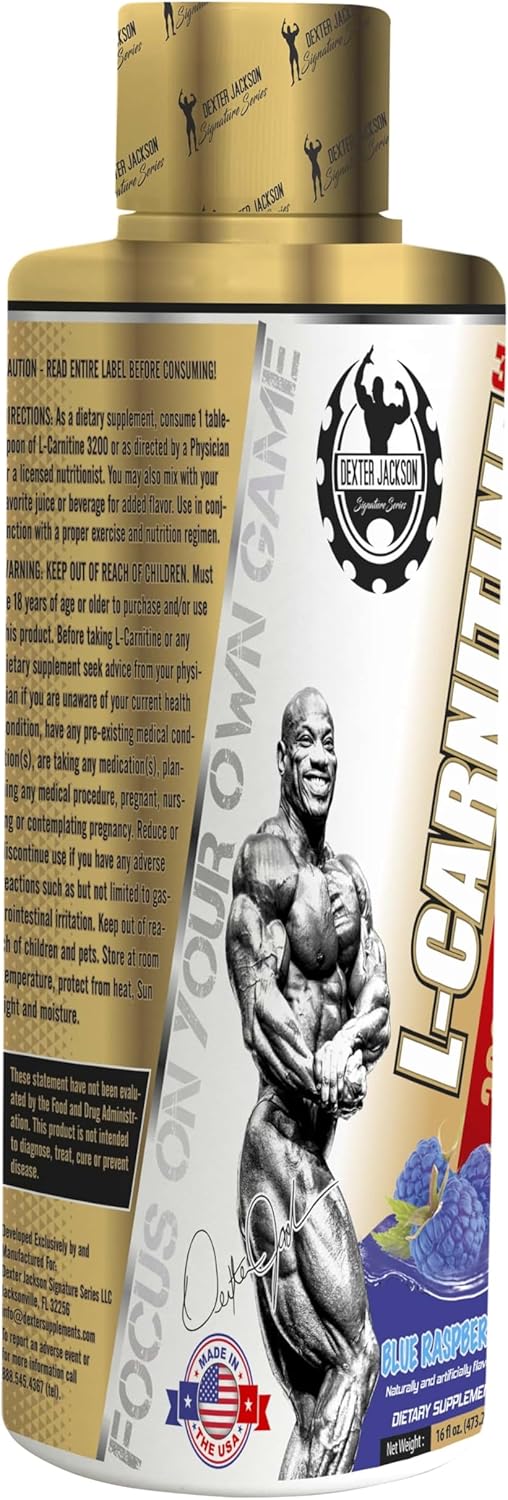 Dexter Jackson Gold Series L-Carnitine 3200 Blue Raspberry - 473.28 Ml (32 Servings)