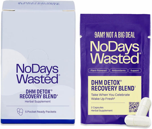 DHM Detox 5 Portable Servings for Next Day Recovery with Optimized Blend of DHM and Vitamins