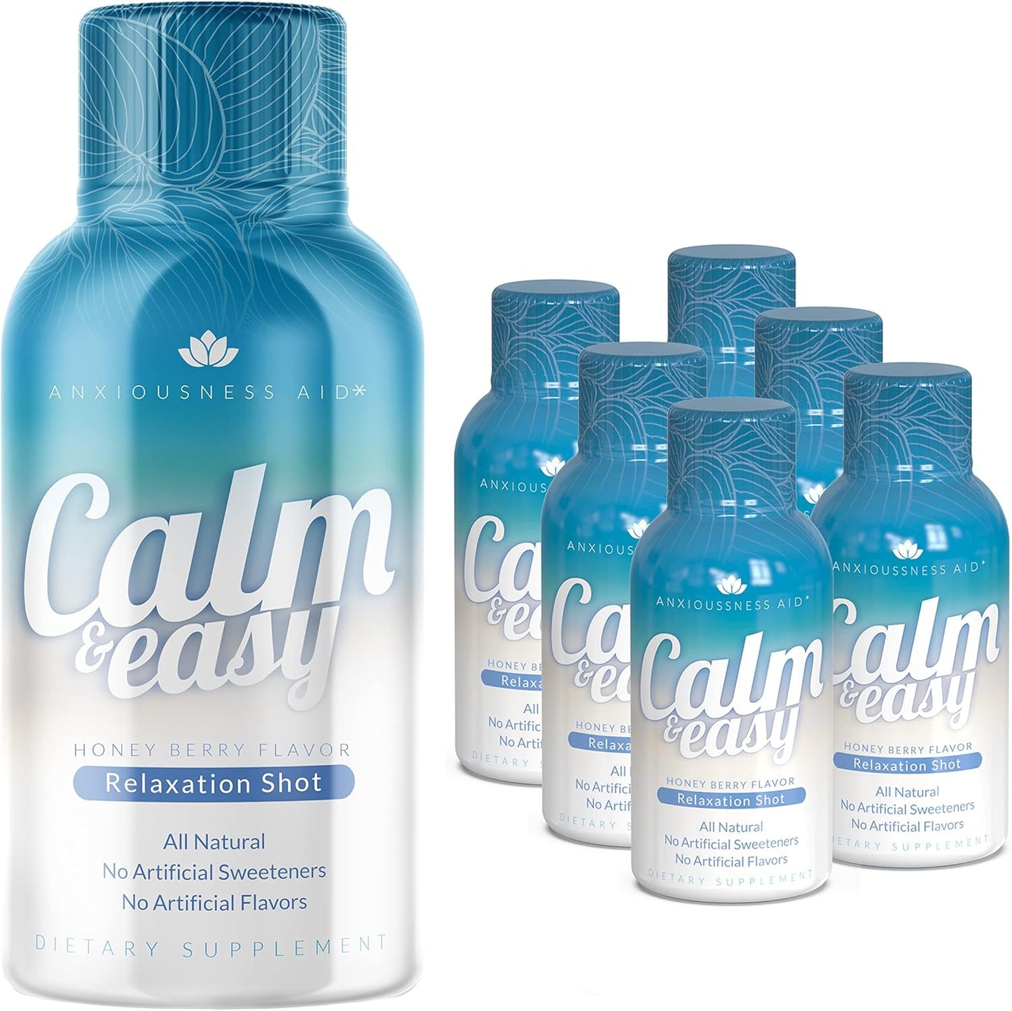 Diamond Clouds Stress Relief Shot - Calming Adaptogen Drink with KSM-66 Ashwagandha and Suntheanine L-Theanine for Relaxation, Focus, and Mood Support | 2 oz Liquid Bottle (6 Pack)