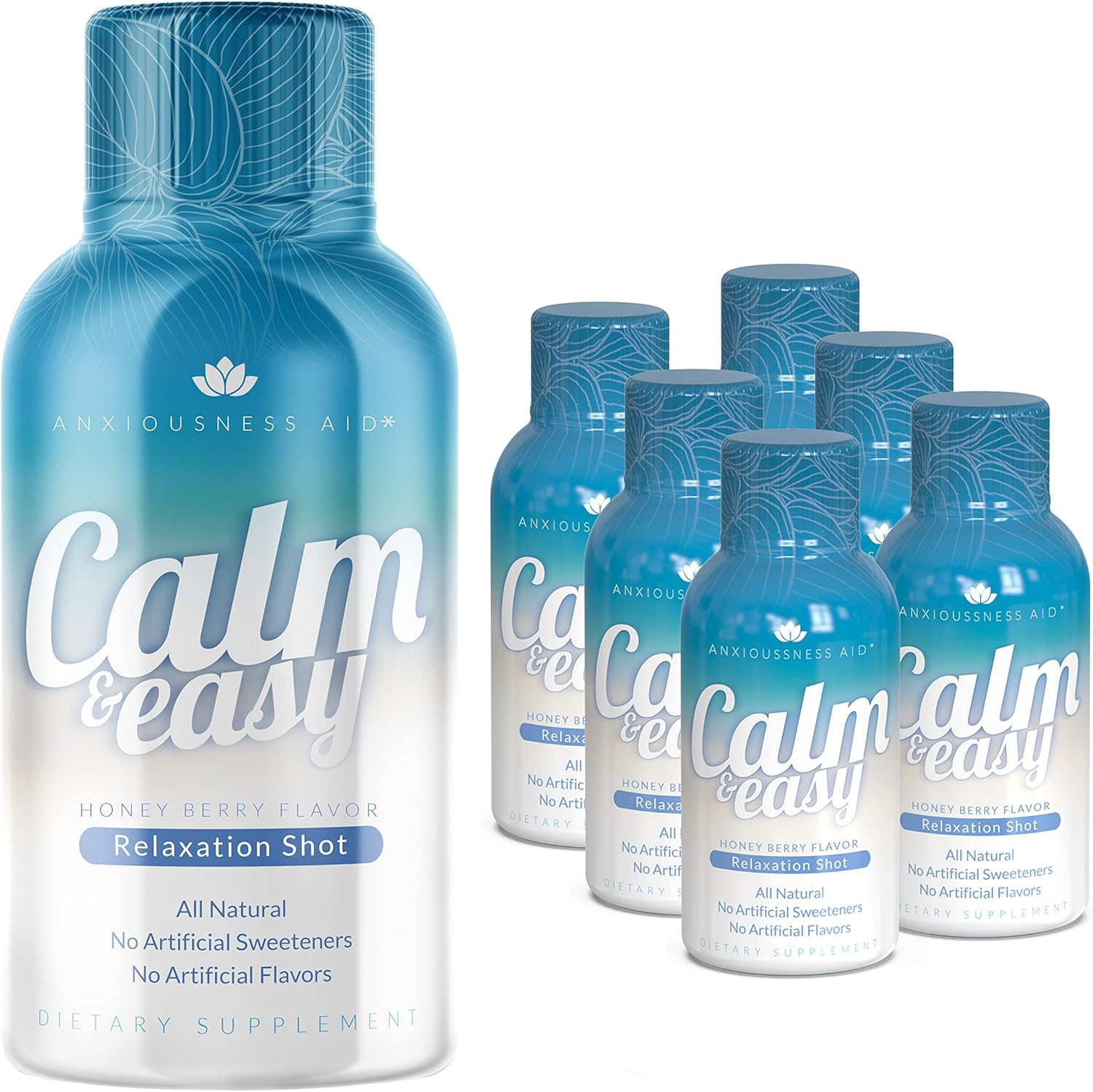 Diamond Clouds Stress Relief Shot - Calming Adaptogen Drink with KSM-66 Ashwagandha and Suntheanine L-Theanine for Relaxation, Focus, and Mood Support | 2 oz Liquid Bottle (6 Pack)