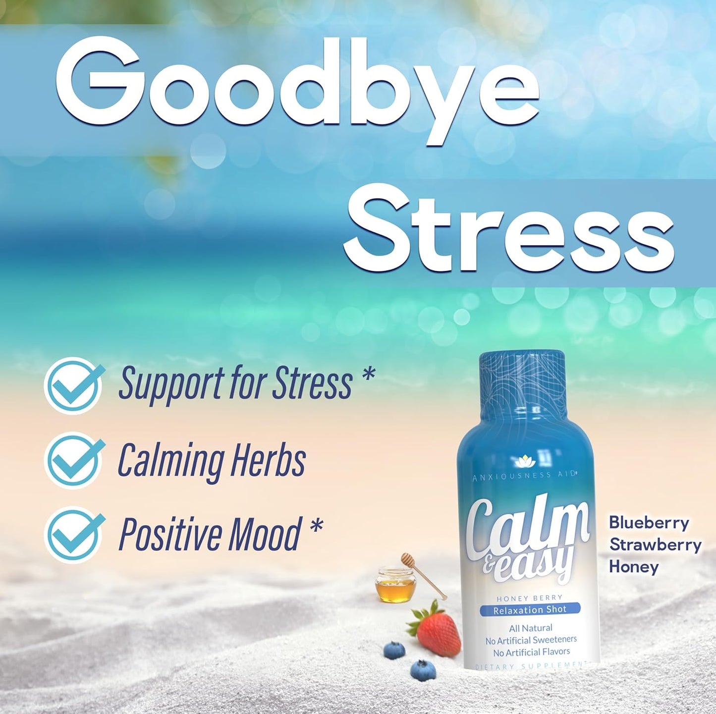 Diamond Clouds Stress Relief Shot - Calming Adaptogen Drink with KSM-66 Ashwagandha and Suntheanine L-Theanine for Relaxation, Focus, and Mood Support | 2 oz Liquid Bottle (6 Pack)