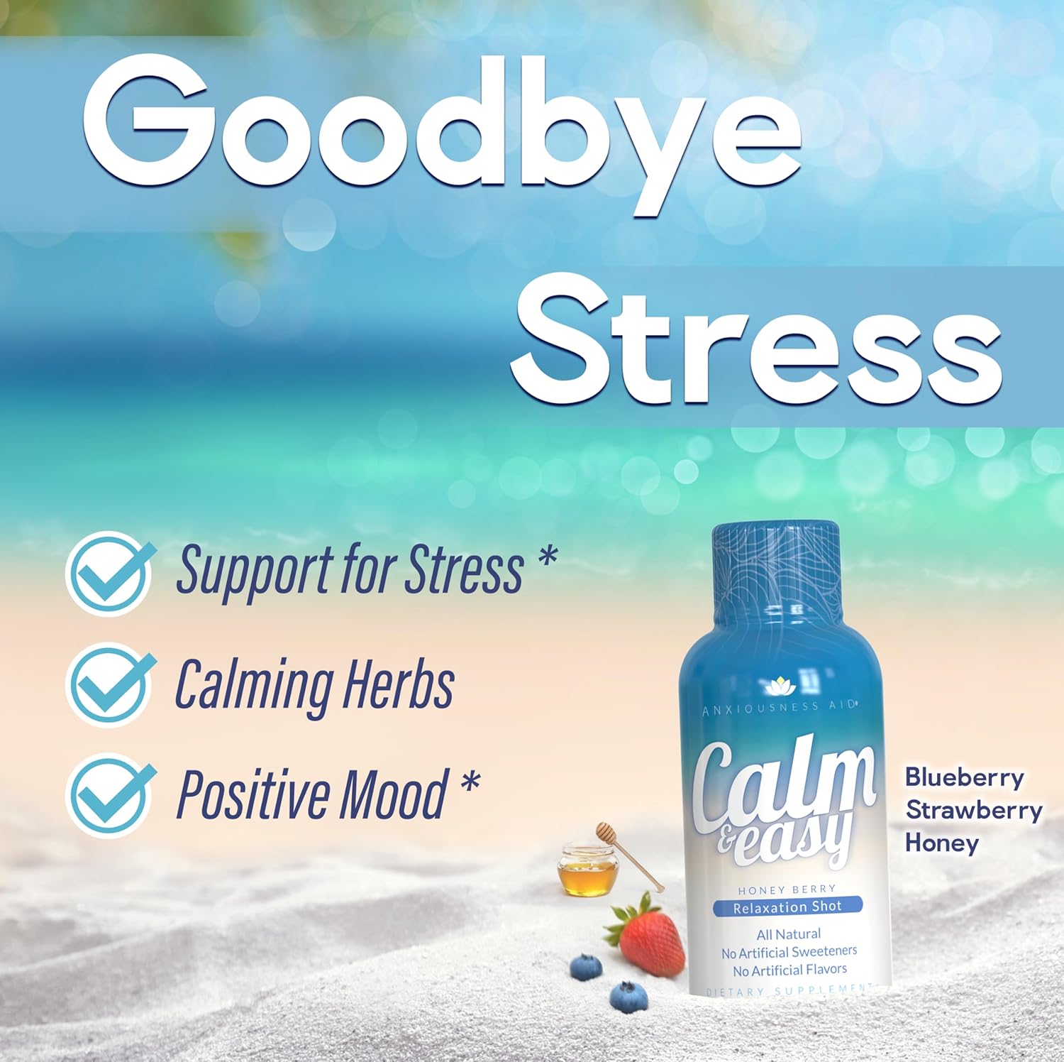 Diamond Clouds Stress Relief Shot - Calming Adaptogen Drink with KSM-66 Ashwagandha and Suntheanine L-Theanine for Relaxation, Focus, and Mood Support | 2 oz Liquid Bottle (6 Pack)