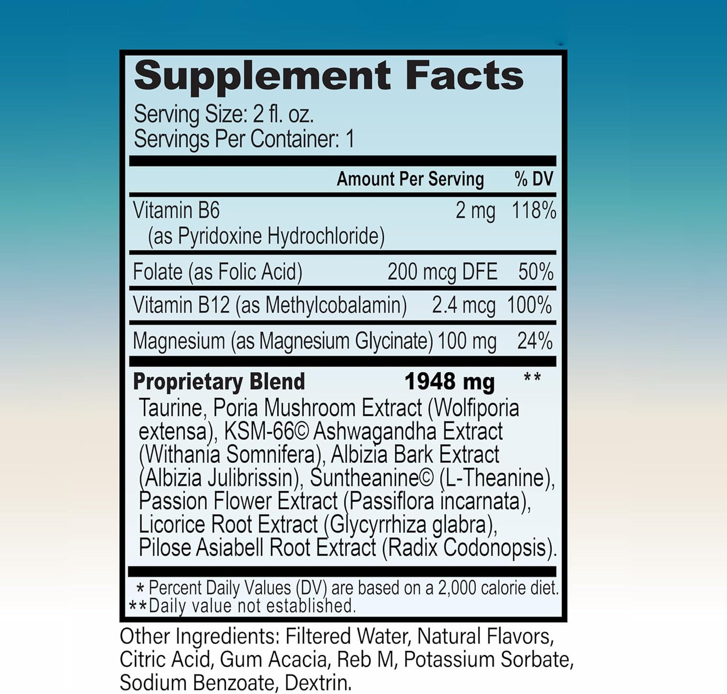 Diamond Clouds Stress Relief Shot - Calming Adaptogen Drink with KSM-66 Ashwagandha and Suntheanine L-Theanine for Relaxation, Focus, and Mood Support | 2 oz Liquid Bottle (6 Pack)