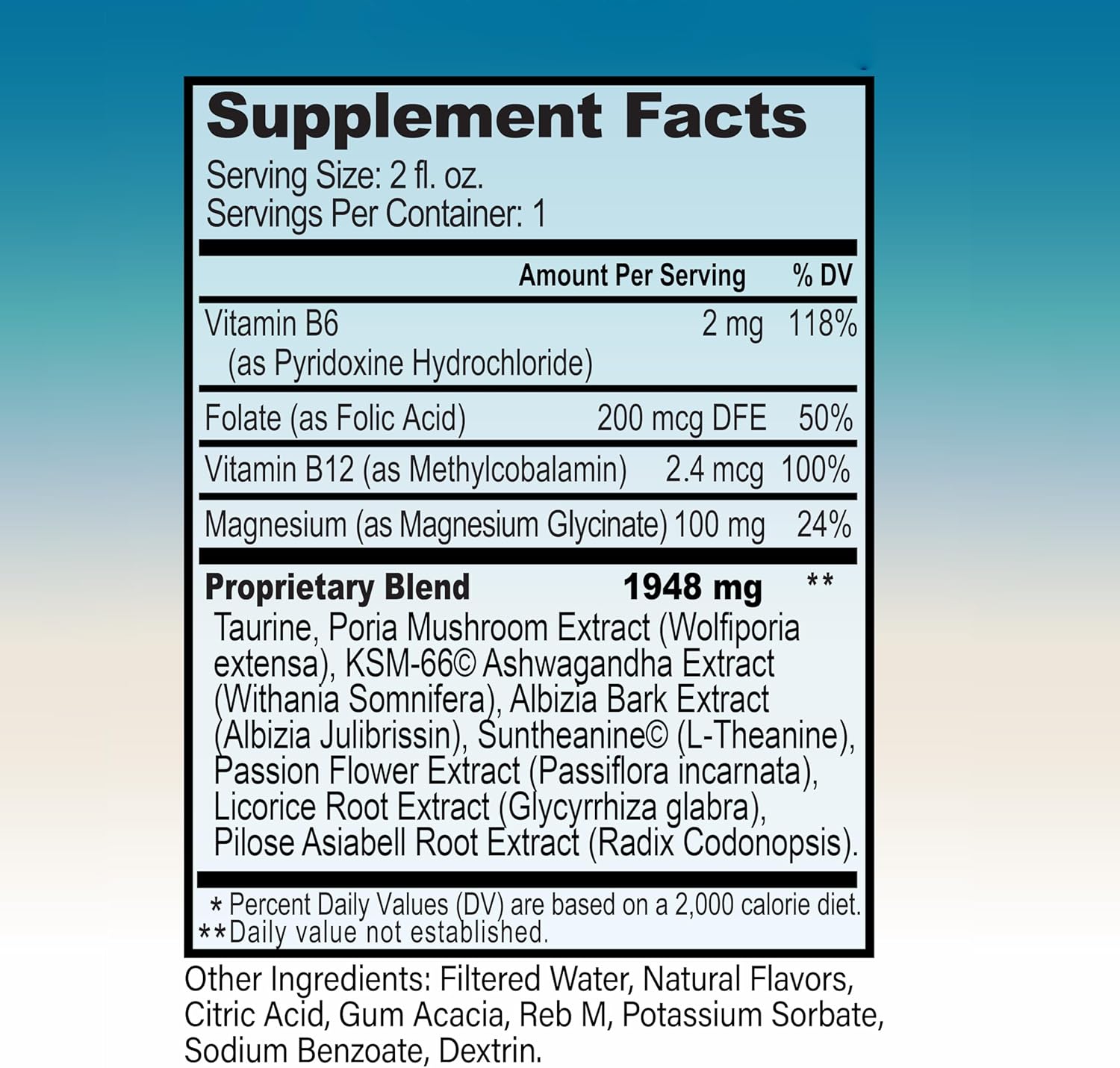 Diamond Clouds Stress Relief Shot - Calming Adaptogen Drink with KSM-66 Ashwagandha and Suntheanine L-Theanine for Relaxation, Focus, and Mood Support | 2 oz Liquid Bottle (6 Pack)