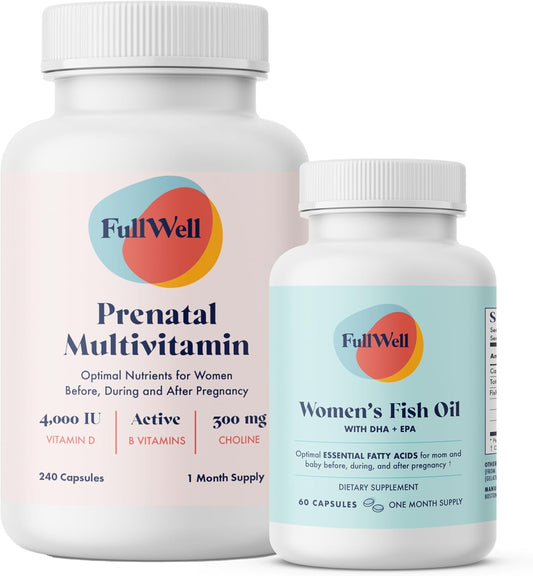 Dietitian-Formulated Prenatal Vitamin with DHA & Omega 3 Fish Oil | Brain & Nervous System Support | Non-GMO, 30 Servings