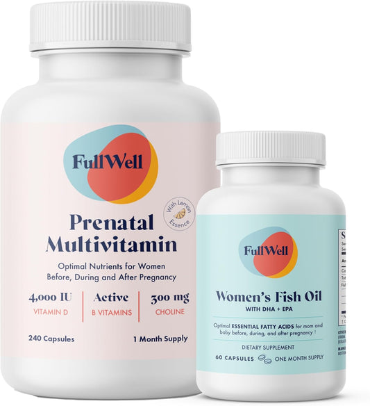 Dietitian-Formulated Prenatal Vitamin with Omega 3 Fish Oil for Brain Development - 30 Servings