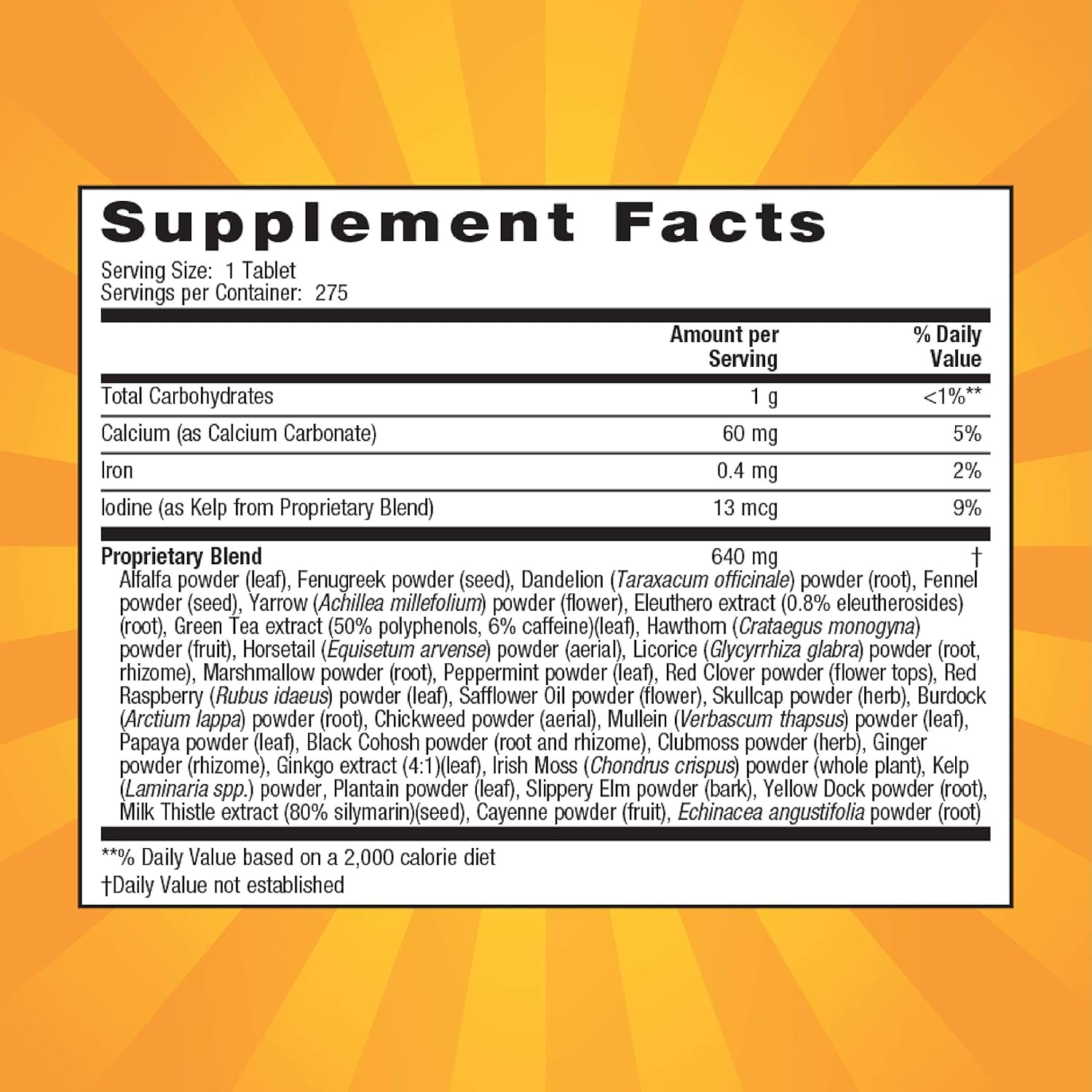 Digestion & Detox Support Tablets - Natural Blend for Healthy Digestive Function & Cleansing with Alfalfa, Dandelion, Fennel, Green Tea - 275 Count