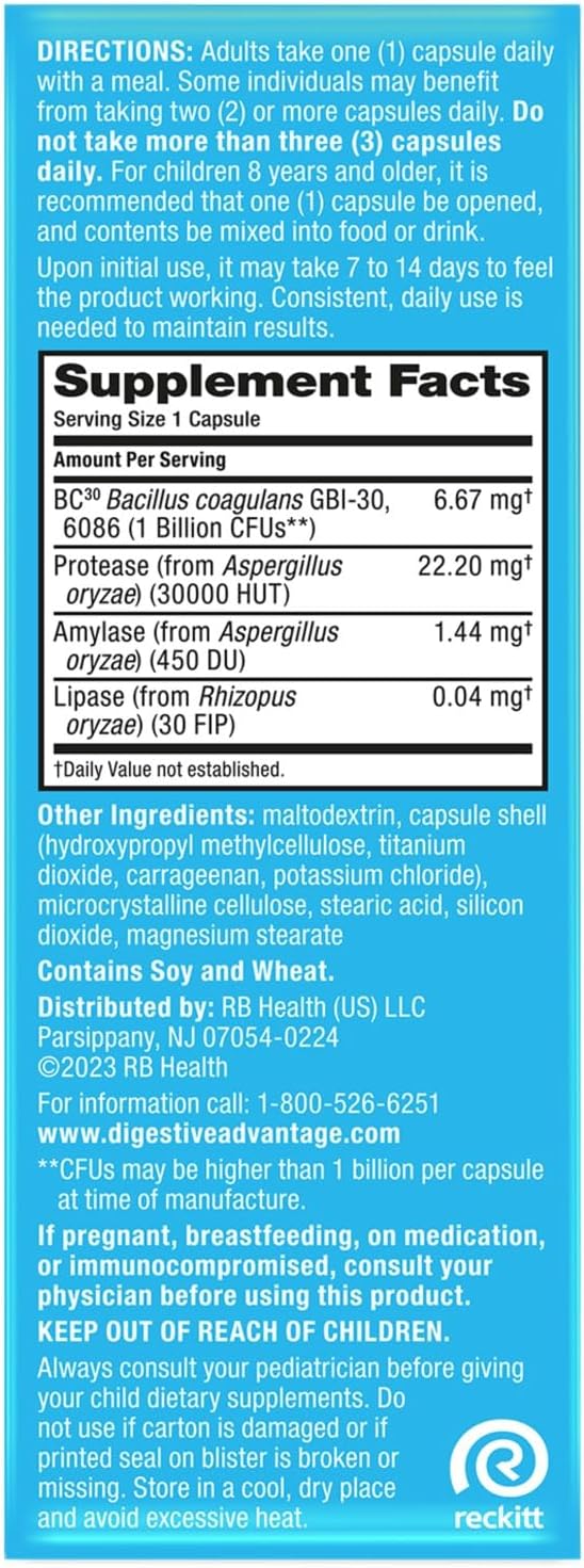 Digestive Advantage IBS Probiotics for Women and Men - Gut Health, Bloating & Immune Support - 96 Capsules