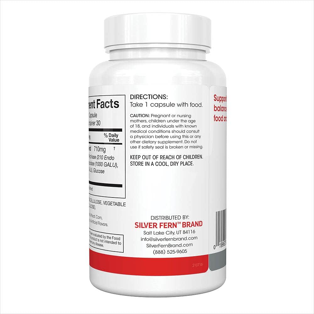 Digestive Enzyme Blend for Bloat & Gas Relief - 30 Servings - FODMAP & Bloating Supplement - Silver Fern Formula with Tolerase L & Pectinase