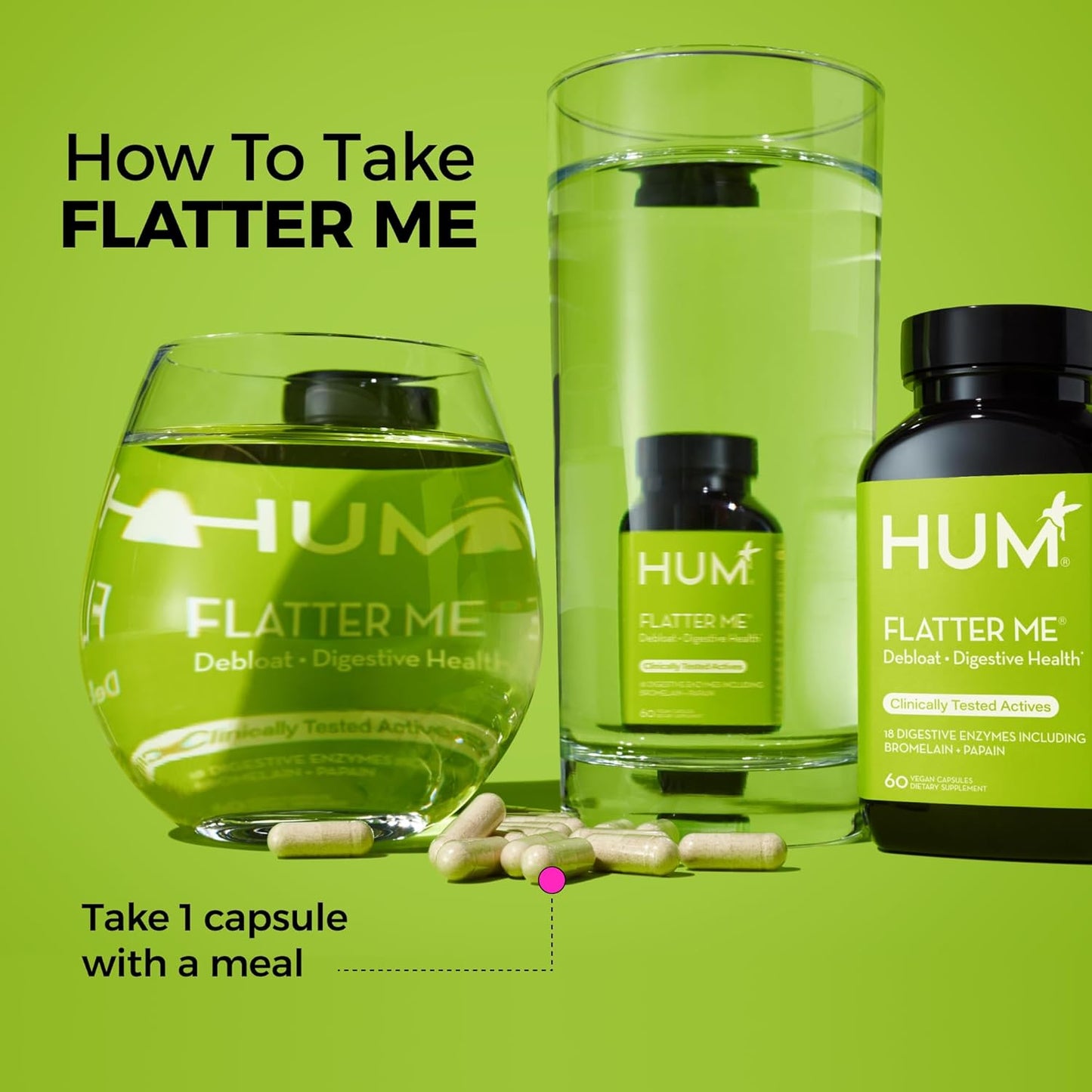Digestive Enzyme Supplement for Bloating Relief - Vegan Fast-Acting Enzyme Blend for Digestive Health & Debloating - 60 Servings