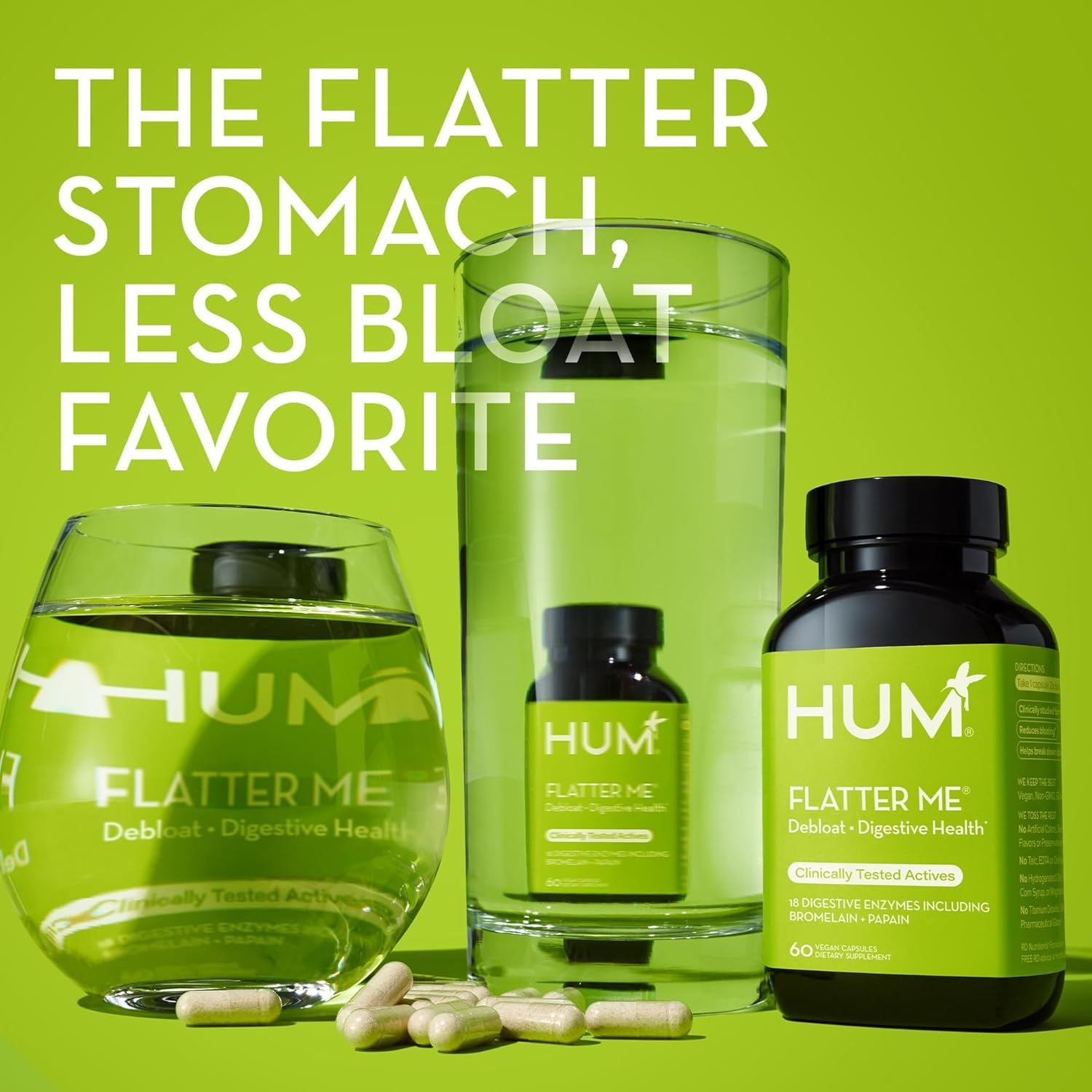 Digestive Enzyme Supplement for Bloating Relief - Vegan Fast-Acting Enzyme Blend for Digestive Health & Debloating - 60 Servings